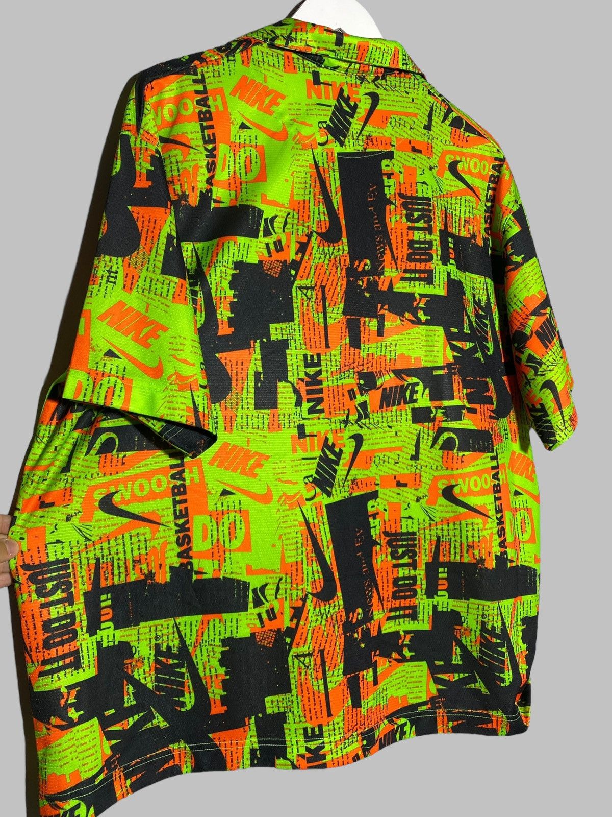 Nike Nike Just Do It All Over Print Green Orange Shirt Size US L / EU 52-54 / 3 - 7 Thumbnail
