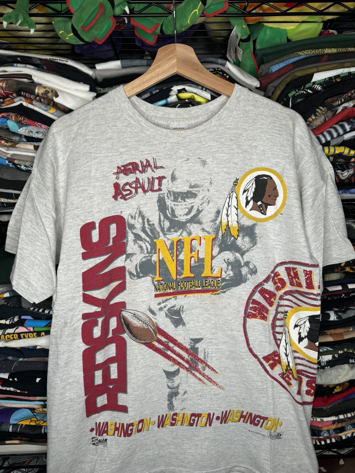 NFL × Salem Sportswear × Vintage Vintage 1991 Washington Redskins Large Aerial Assault Tee Size US L / EU 52-54 / 3 - 2 Thumbnail