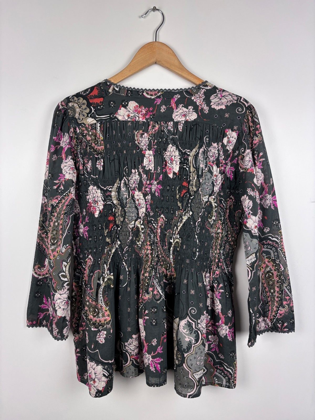Odd Molly Odd Molly Floral Blouse Top Organic Cotton Gray Size 3 Size L / US 10 / IT 46 - 6 Thumbnail