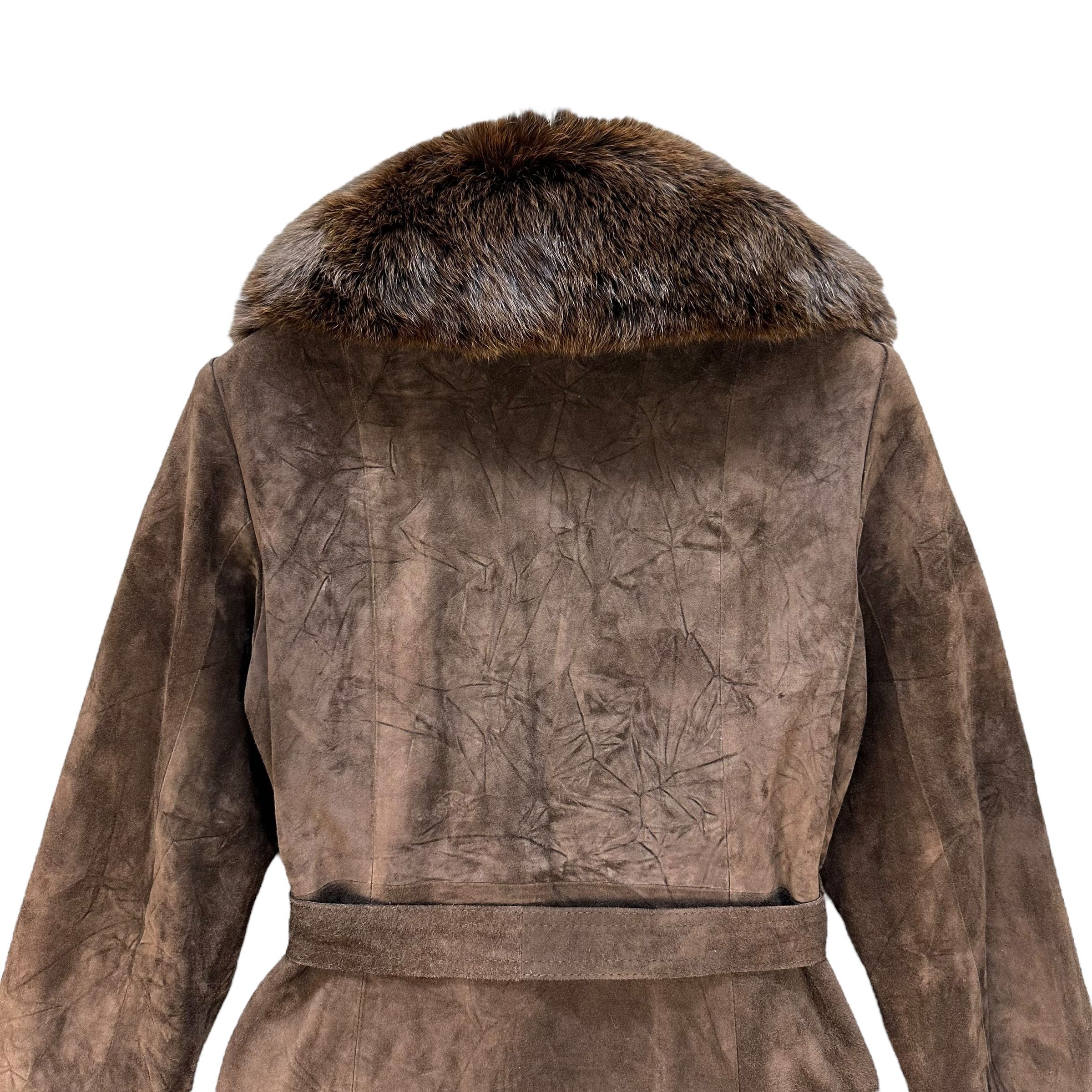 Montblanc 90’s NWT MONT BLANC Fur Shawl Calf Suede Long Coat #A64-1540 Size M / US 6-8 / IT 42-44 - 15 Thumbnail