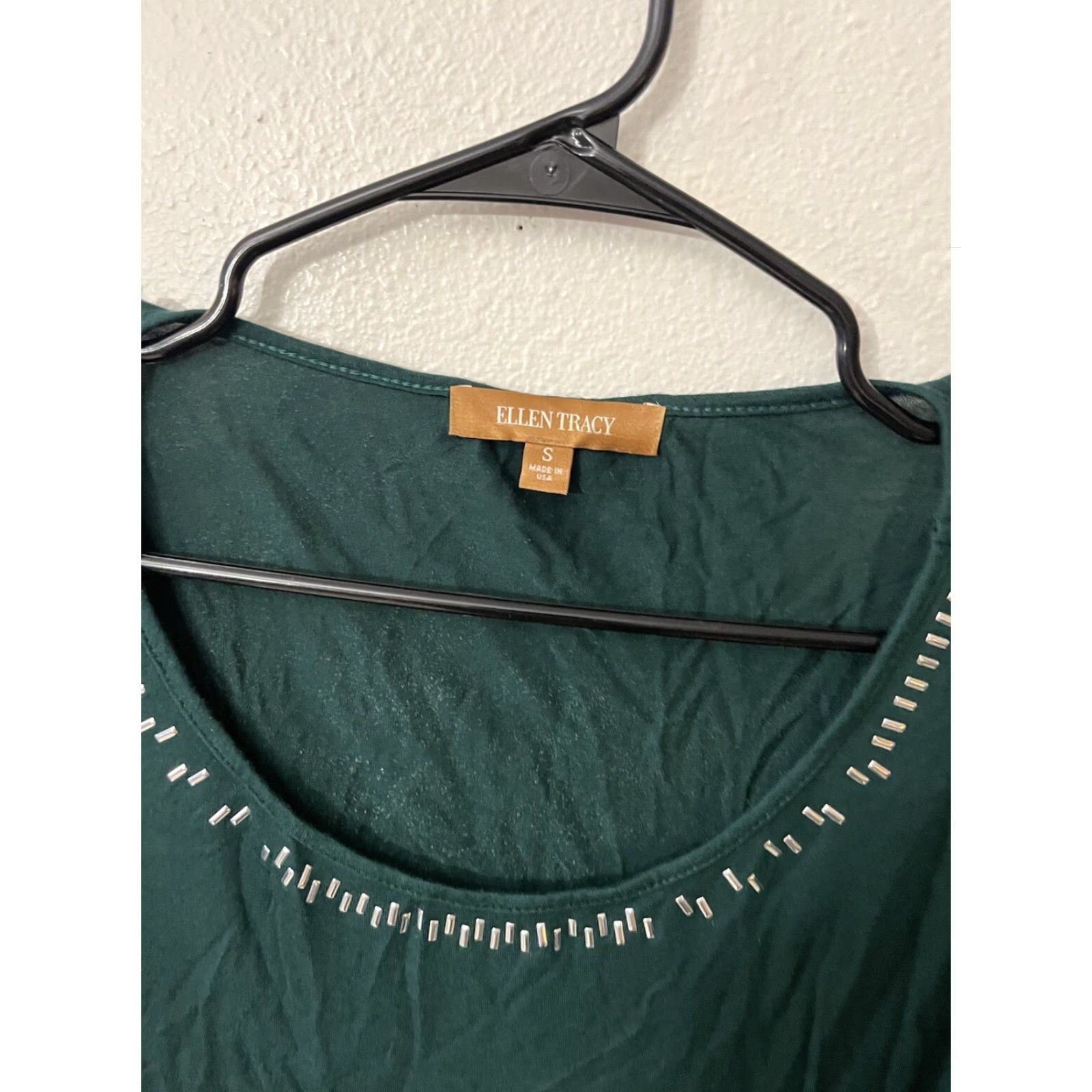 Ellen Tracy Ellen Tracy Solid Long Sleeve Women Knit Top S Green Pullover Round Neck Shirt Adult Womens Knit Size S / US 4 / IT 40 - 2 Thumbnail