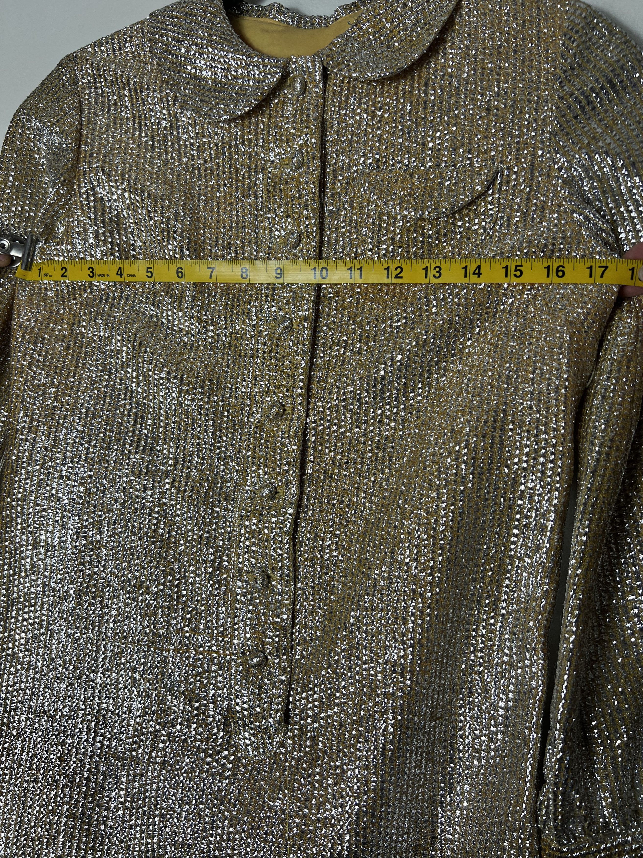Vintage Vintage 1960's 2pcs. Parc Jr. Silver Metallic Cocktail Dress Size S / US 4 / IT 40 - 14 Thumbnail