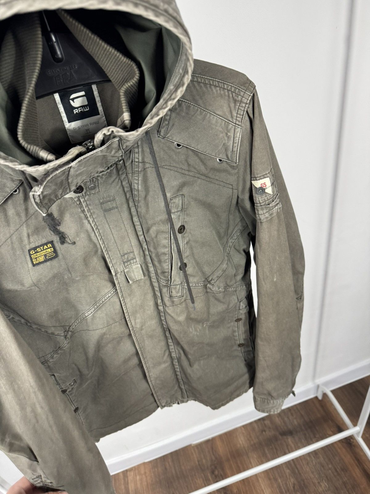 G-Star G Star RAW Military Field Jacket Distressed Hooded Utility M Size US M / EU 48-50 / 2 - 6 Thumbnail