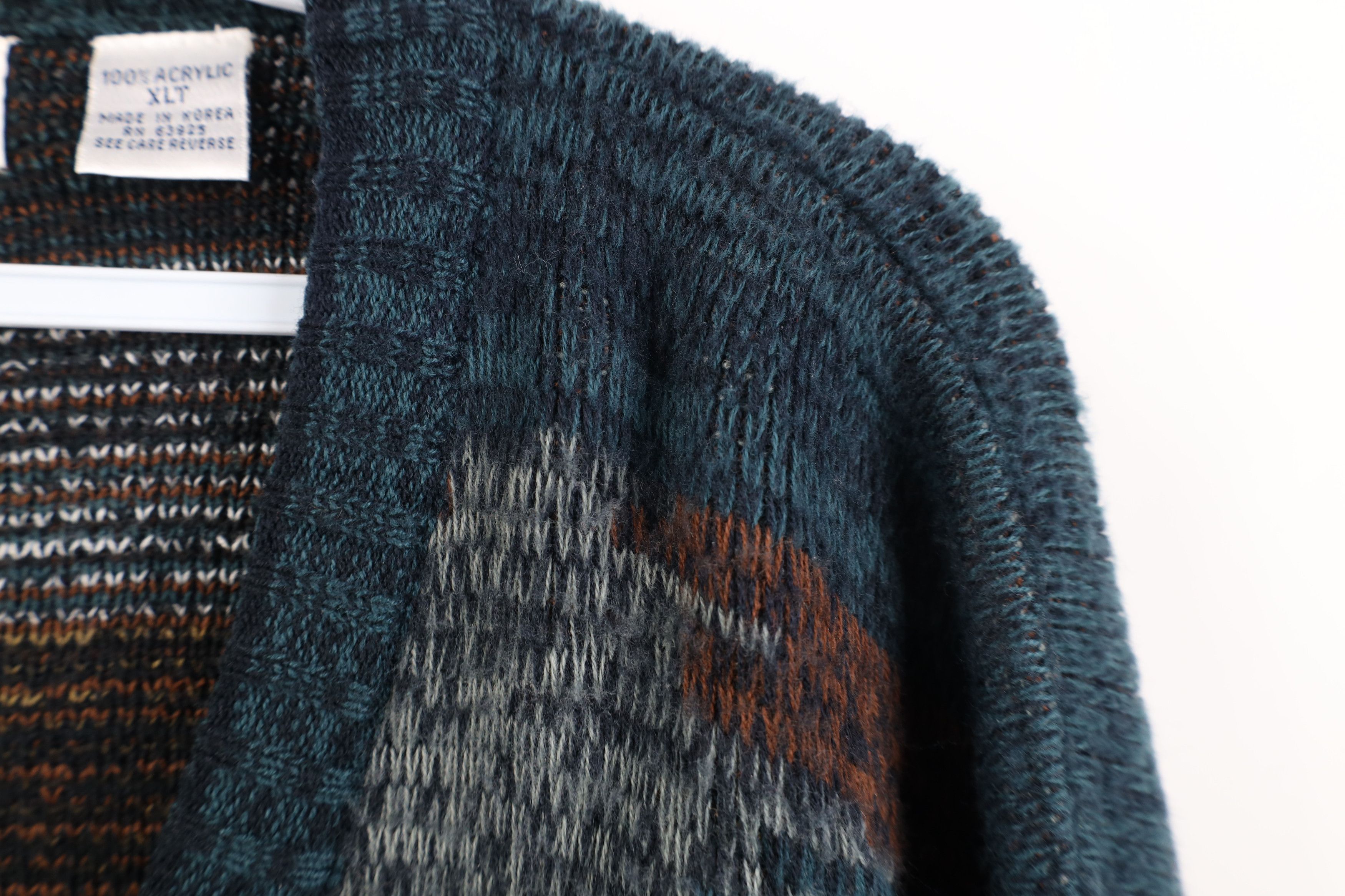 Vintage Vintage 90s Streetwear Knit V-Neck Sweater Earth Tone Size US XL / EU 56 / 4 - 7 Thumbnail