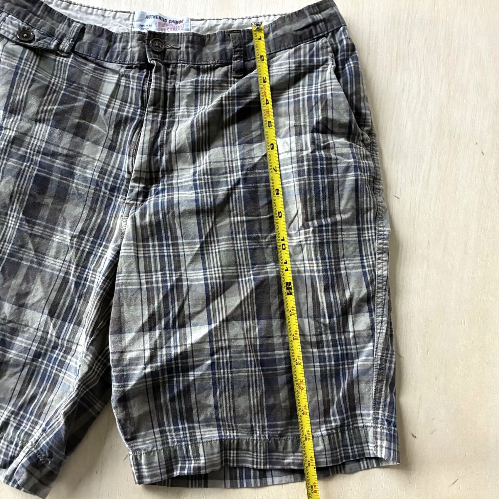 Vintage VINTAGE? (No) Y2K Authentic Chinos Chino Shorts Mens 36 Gray Plaid Cotton 9" Inseam Summer Size US 36 / EU 52 - 4 Thumbnail