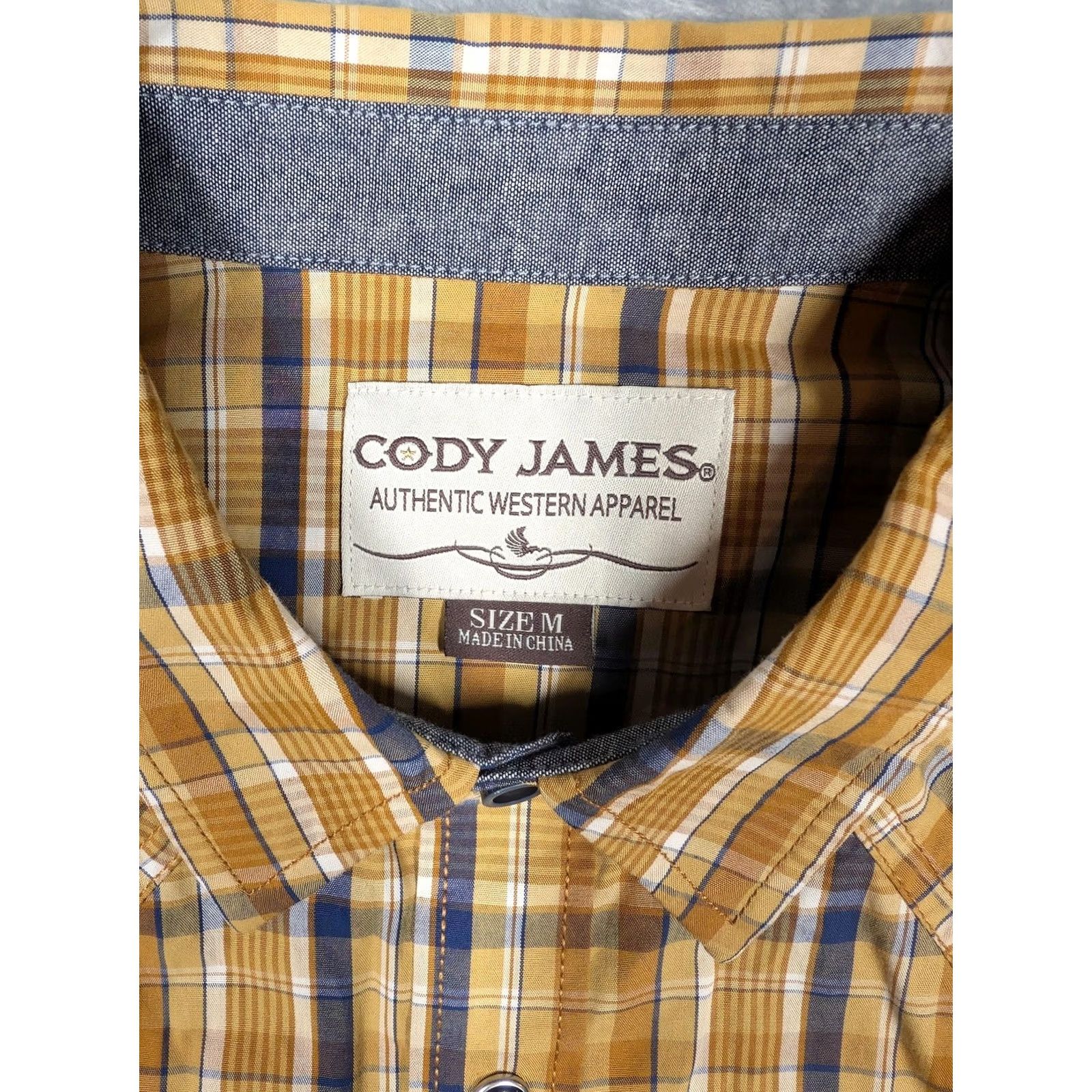Cody James Cody James Shirt Mens Medium Yellow Plaid Long Sleeve Western Snap Front Cotton Size US M / EU 48-50 / 2 - 5 Thumbnail