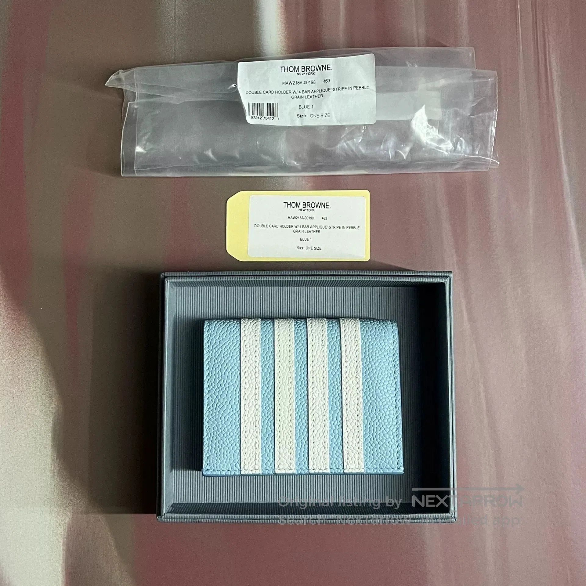 Thom Browne Thombrowne Light Blue Leather Wallet. Size ONE SIZE - 2 Thumbnail