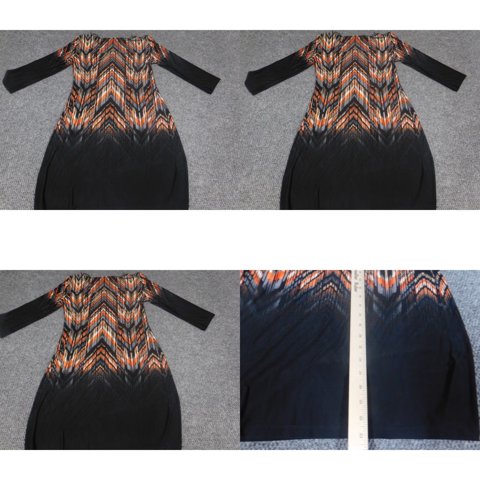 Vintage London Times Womens Dress A-Line Dress 8 Black Long Puff Sleeve Crew Neck Zip Knit Polyester Crochet Stretch Designer Summer Regular Women Size M / US 6-8 / IT 42-44 - 8 Thumbnail