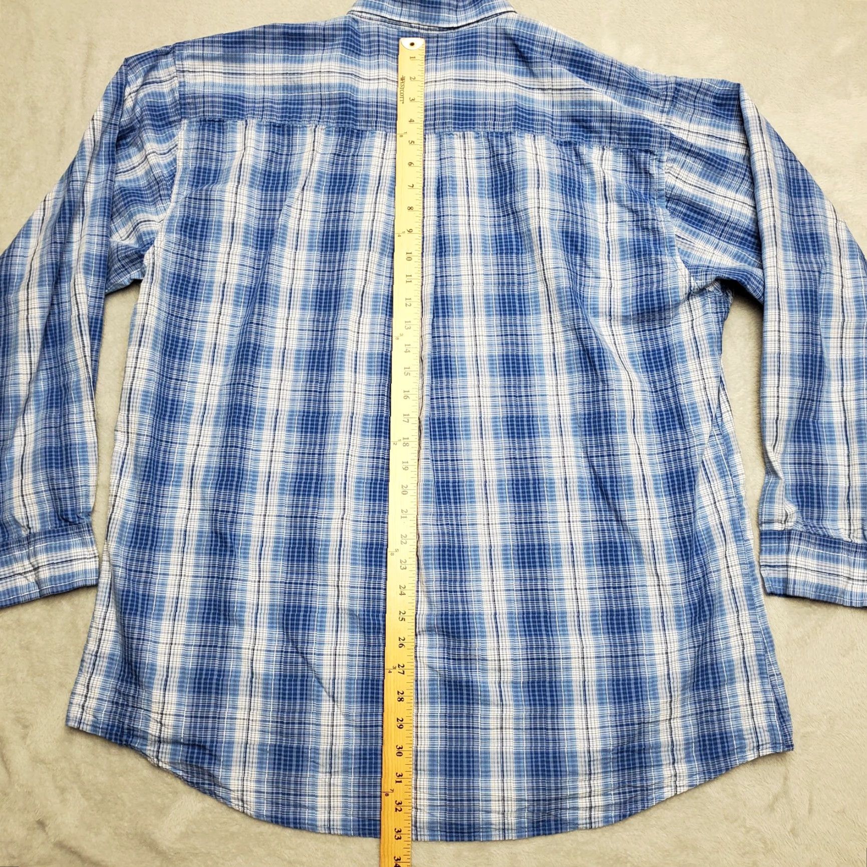 Vintage Pintlar Shirt Mens 2XL BLUE Plaid Button-Down Long Sleeve Western Casual Cowboys Shirt Mens Blue Plaid Button-Up Long Sleeve Size US XXL / EU 58 / 5 - 6 Thumbnail