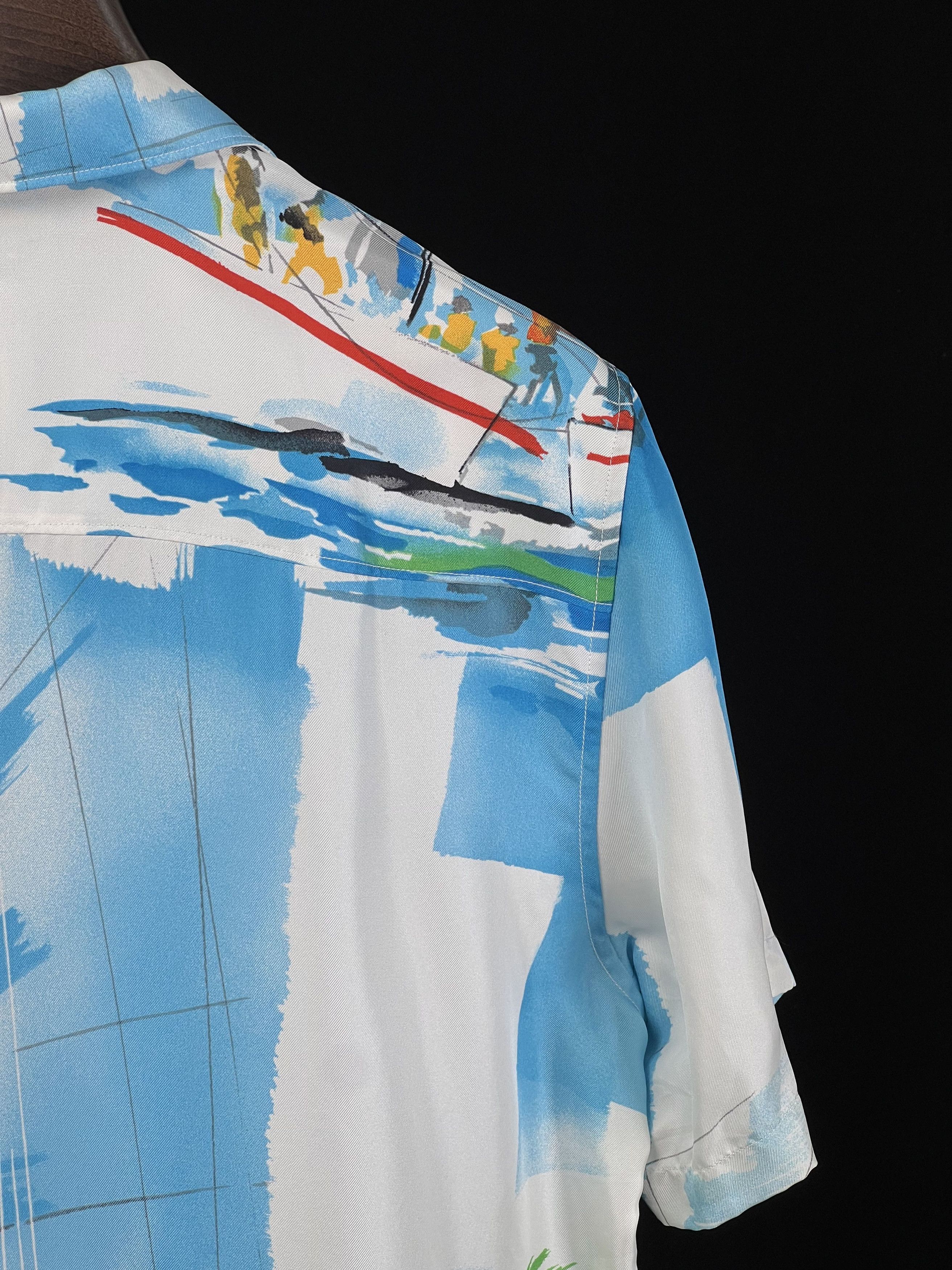 Brand New Silk Cabana Shirt Regatta Sample Novelty Pattern