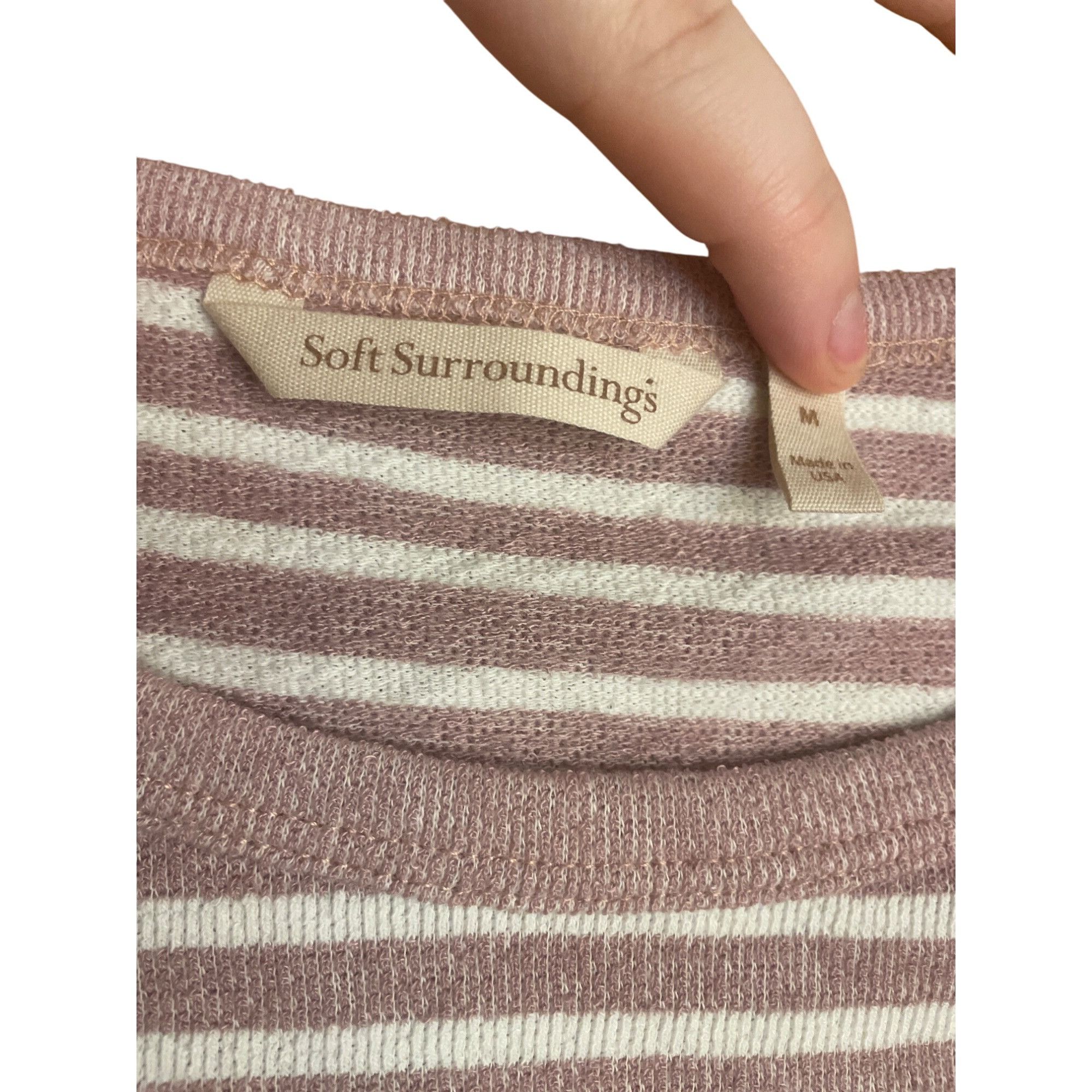 Anthropologie Striped Long Sleeve Top With Button Detail By Soft Surroundi Size M / US 6-8 / IT 42-44 - 2 Thumbnail