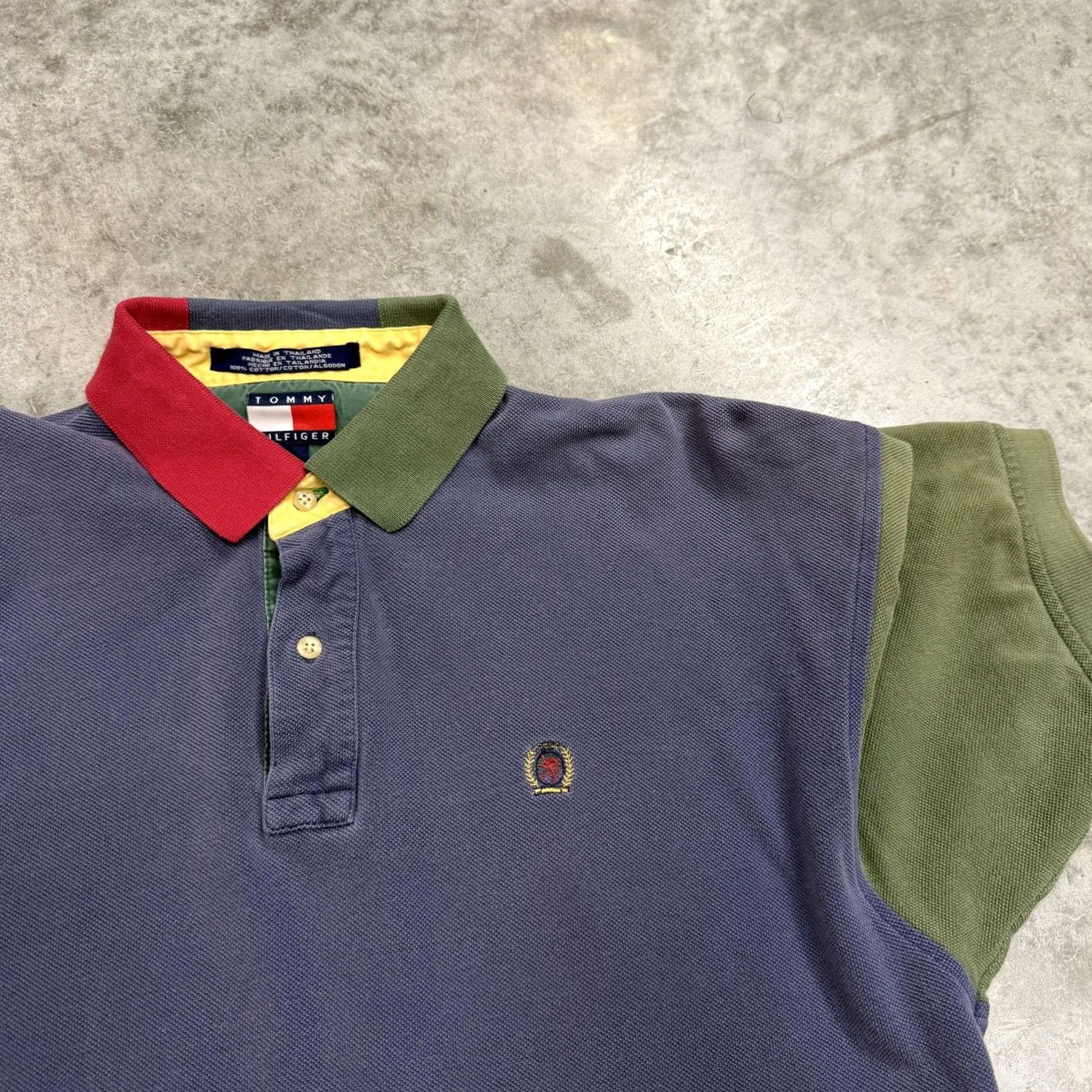 Tommy Hilfiger Tommy Hilfiger Polo Shirt Mens Large Multicolor Colorblock Crest Logo Casual Size US L / EU 52-54 / 3 - 2 Thumbnail