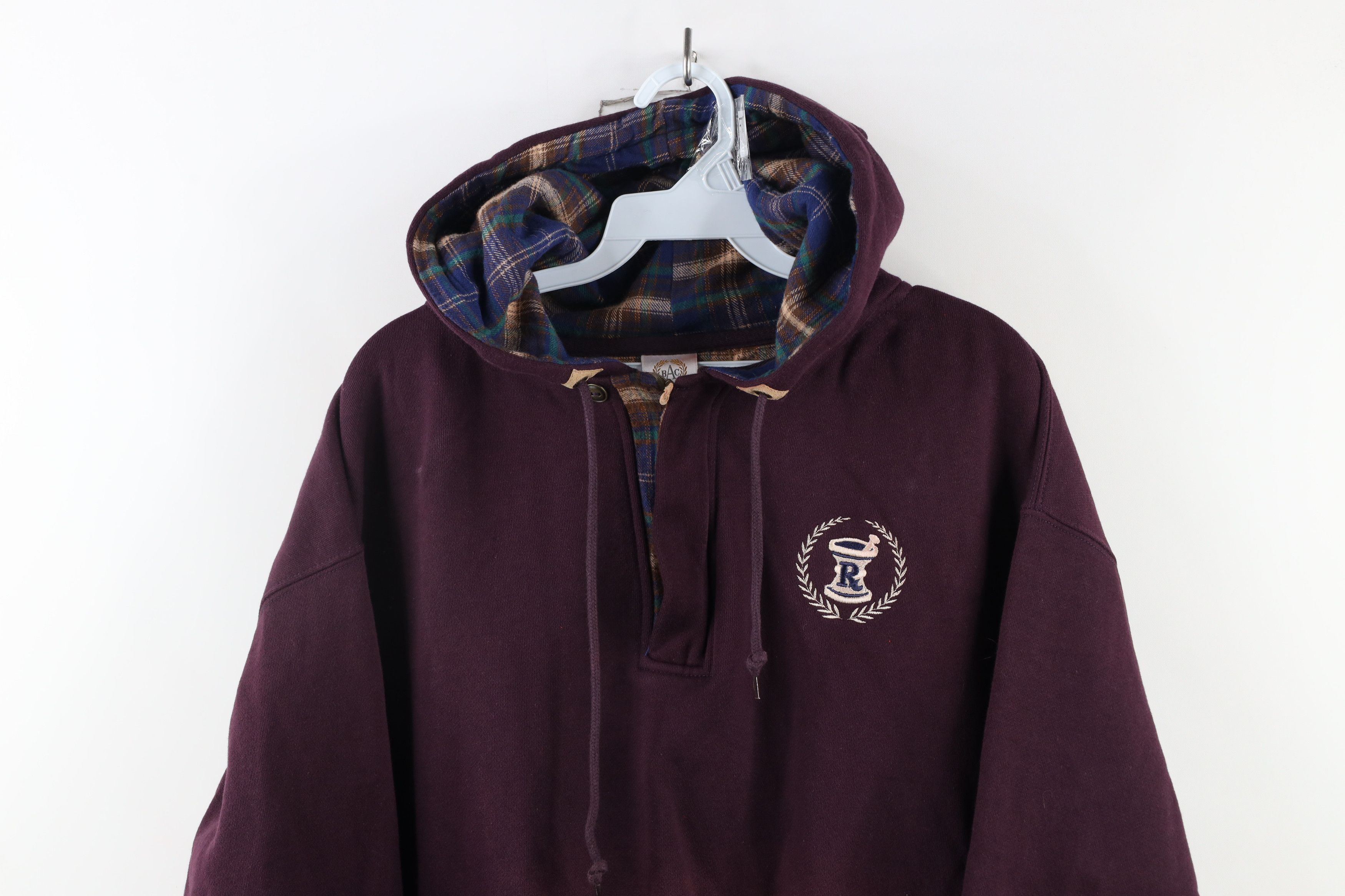 Vintage Vintage 90s Streetwear Heavyweight Pharmacist Hoodie Purple Size US M / EU 48-50 / 2 - 2 Thumbnail