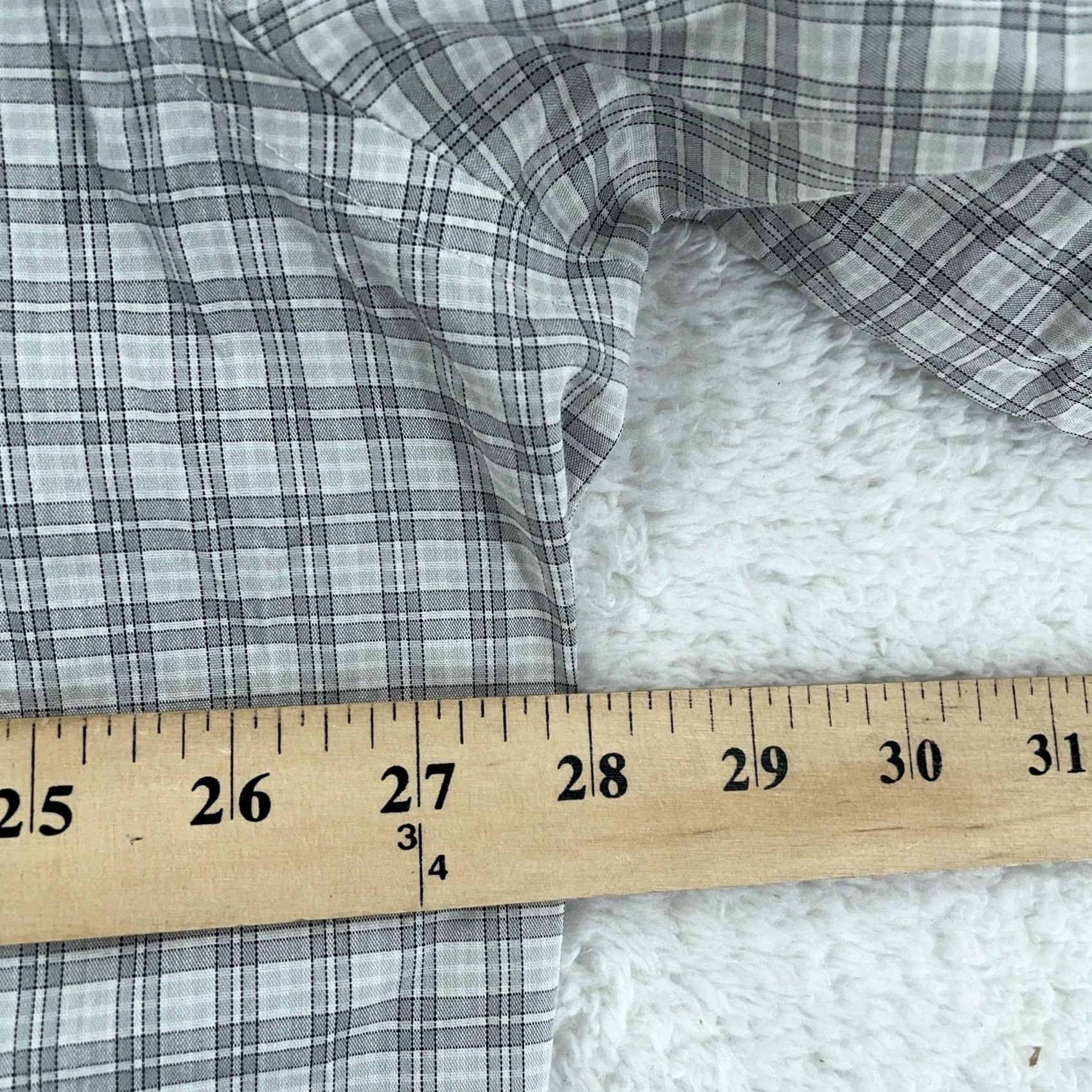 Van Heusen Van Heusen Traveler Shirt Mens 2XL Gray Plaid Long Sleeve Collared Button Up Size US XXL / EU 58 / 5 - 4 Thumbnail