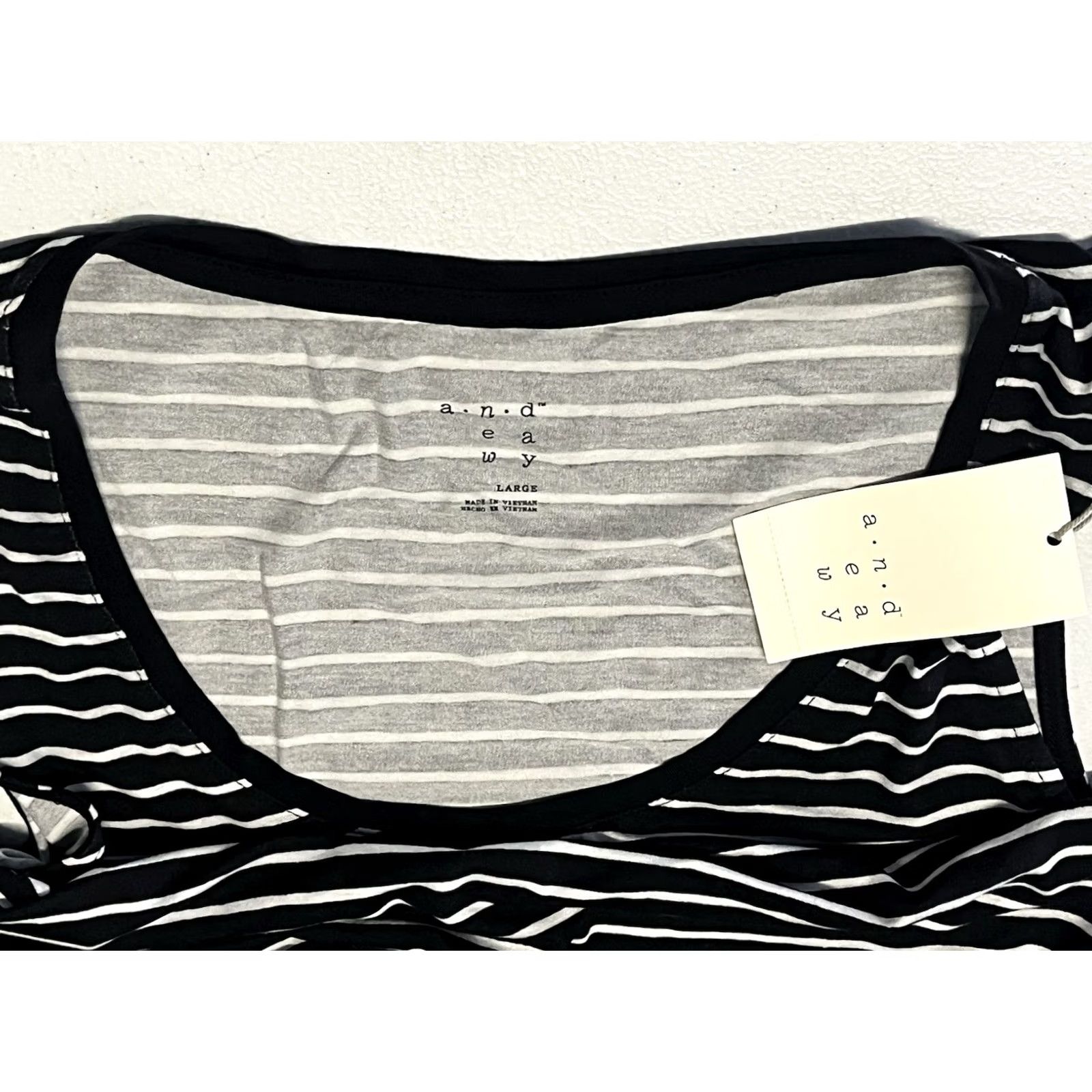 Vintage A New Day Tank Women L Black White Striped Tank Top NWT Size L / US 10 / IT 46 - 6 Thumbnail