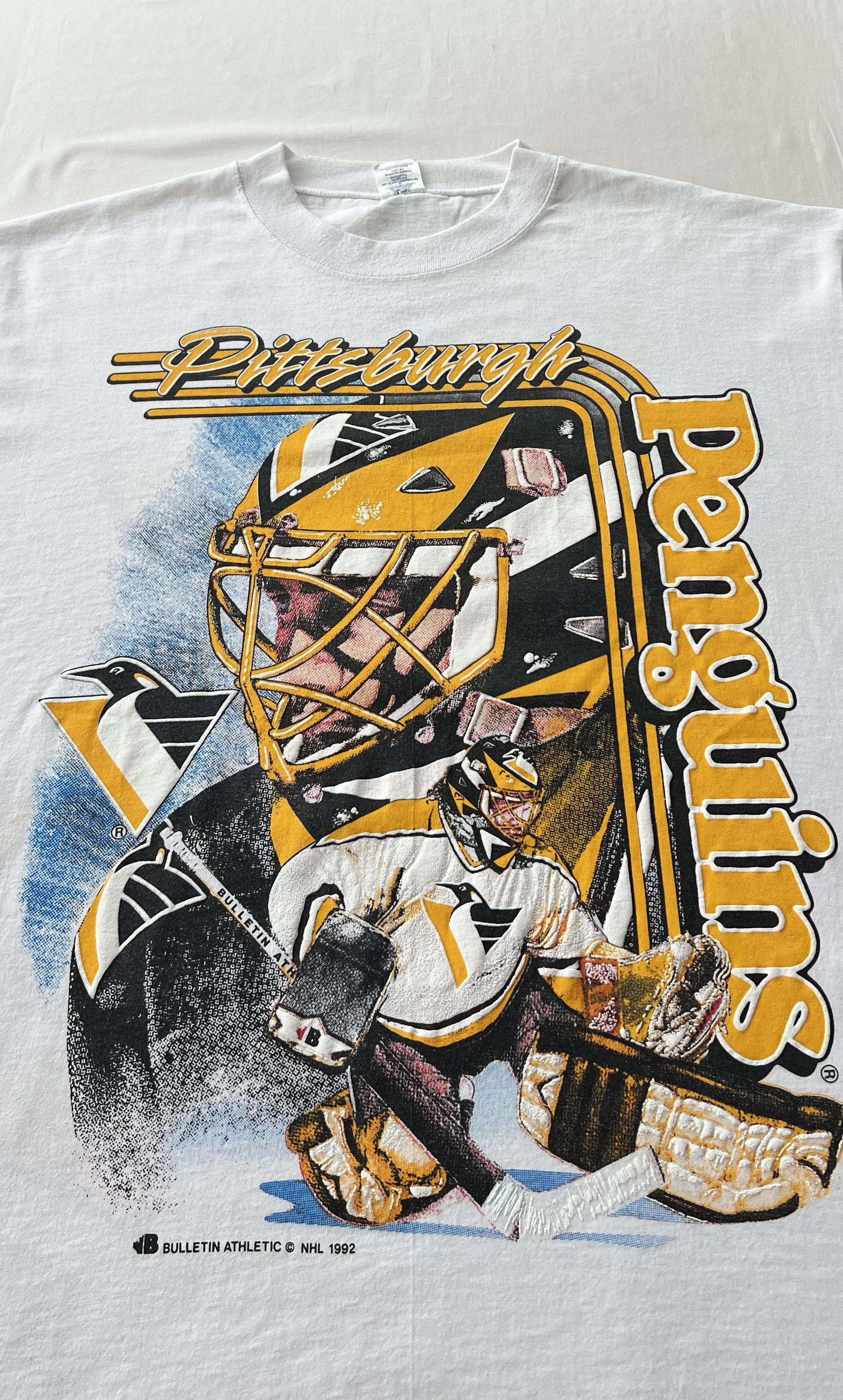 NHL Vintage 1992 Pittsburgh Penguins NHL Hockey White T-shirt Size US XL / EU 56 / 4 - 3 Thumbnail