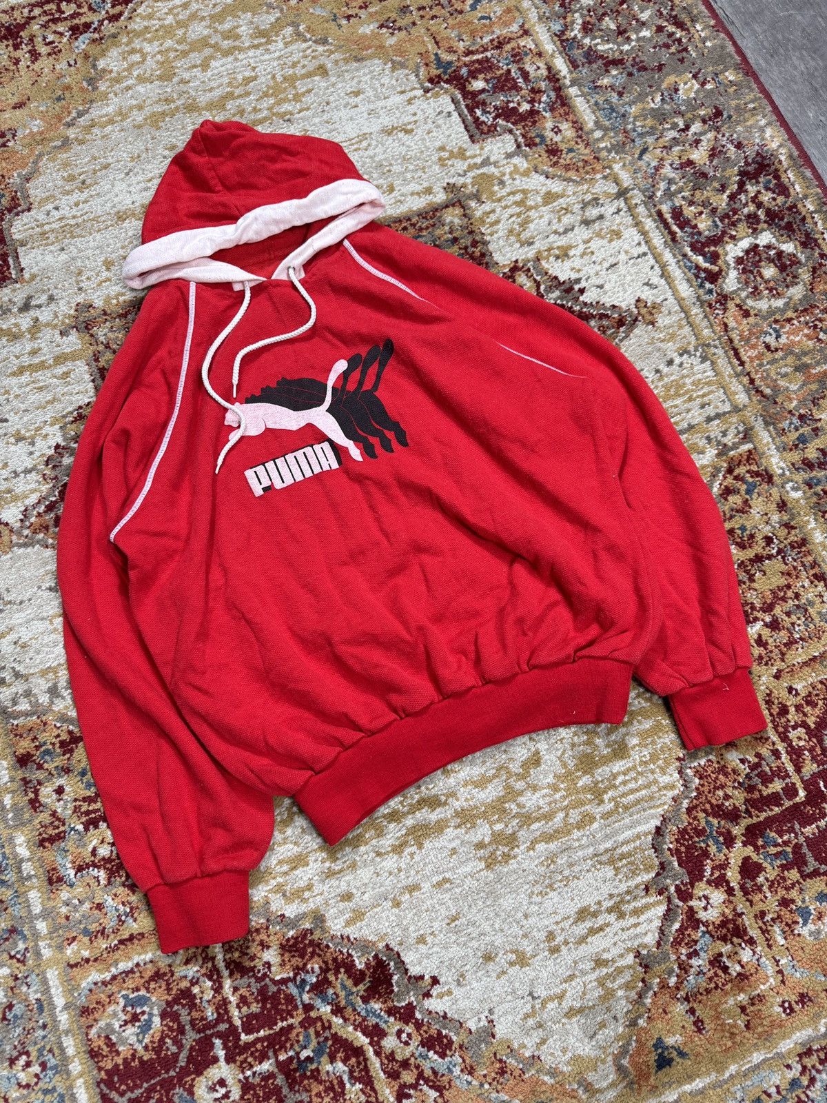 Puma 80s Puma Boxy Hoodie Vintage Cropped Like Adidas Nike Size US M / EU 48-50 / 2 - 1 Thumbnail