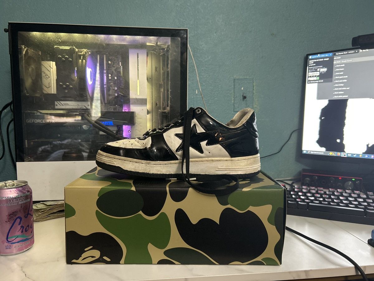 Bape Bape Sta Low M1 IT Black/White Size US 12 / EU 45 - 4 Thumbnail