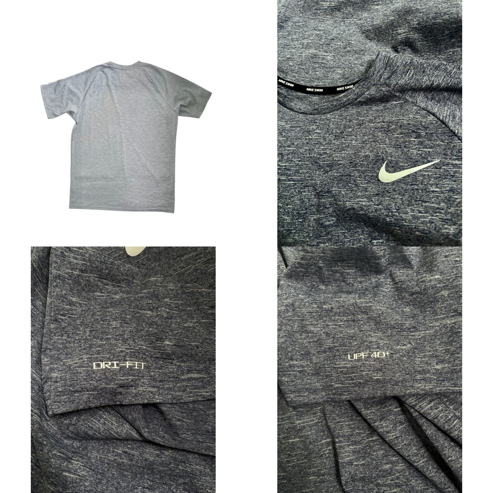Nike set of 2 nike uv protection shirts mens size S short sleeve crew neck Dri-FIT upf sun shirts gray navy Heathered 100% polyester two-pack Size US S / EU 44-46 / 1 - 8 Thumbnail