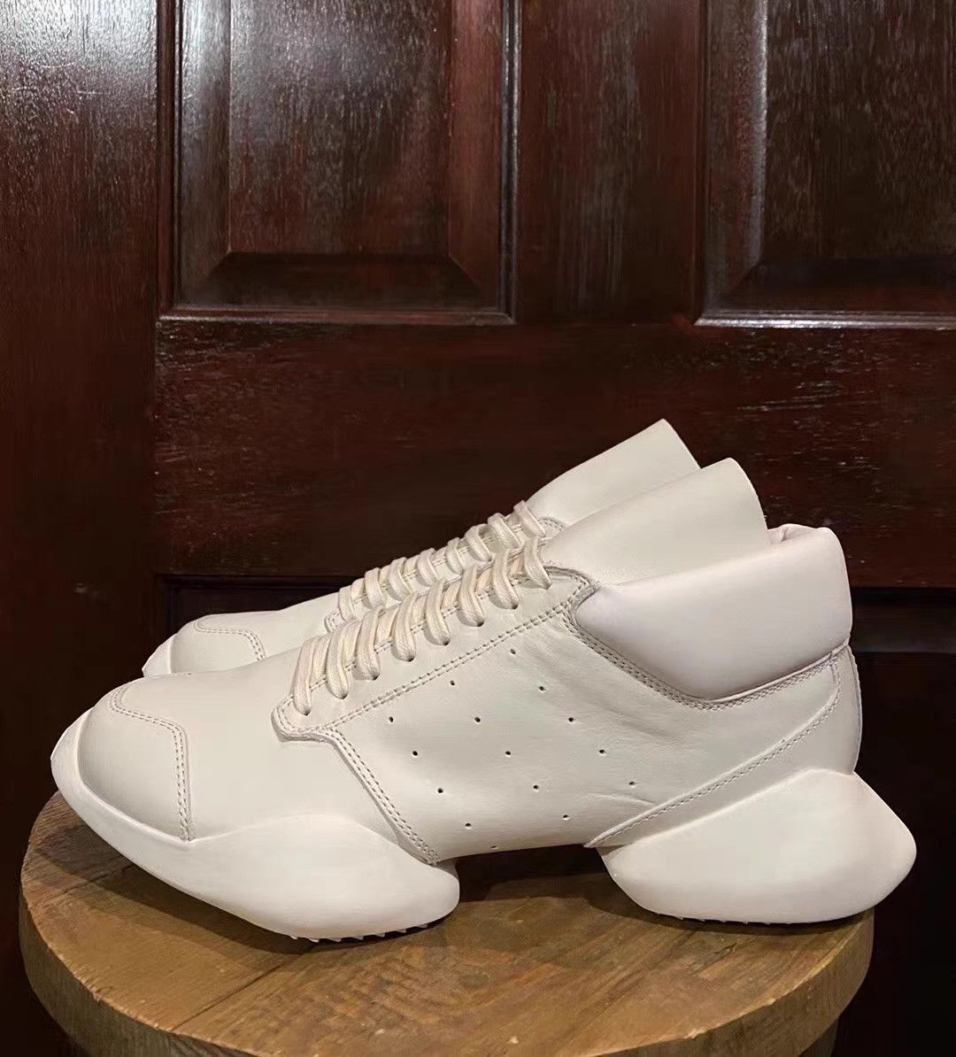 Rick Owens Rick Owens x Adidas 16SS Leather Runner Low‑Cut Sneakers Ｑ25 Size US 4 / IT 34 - 2 Thumbnail