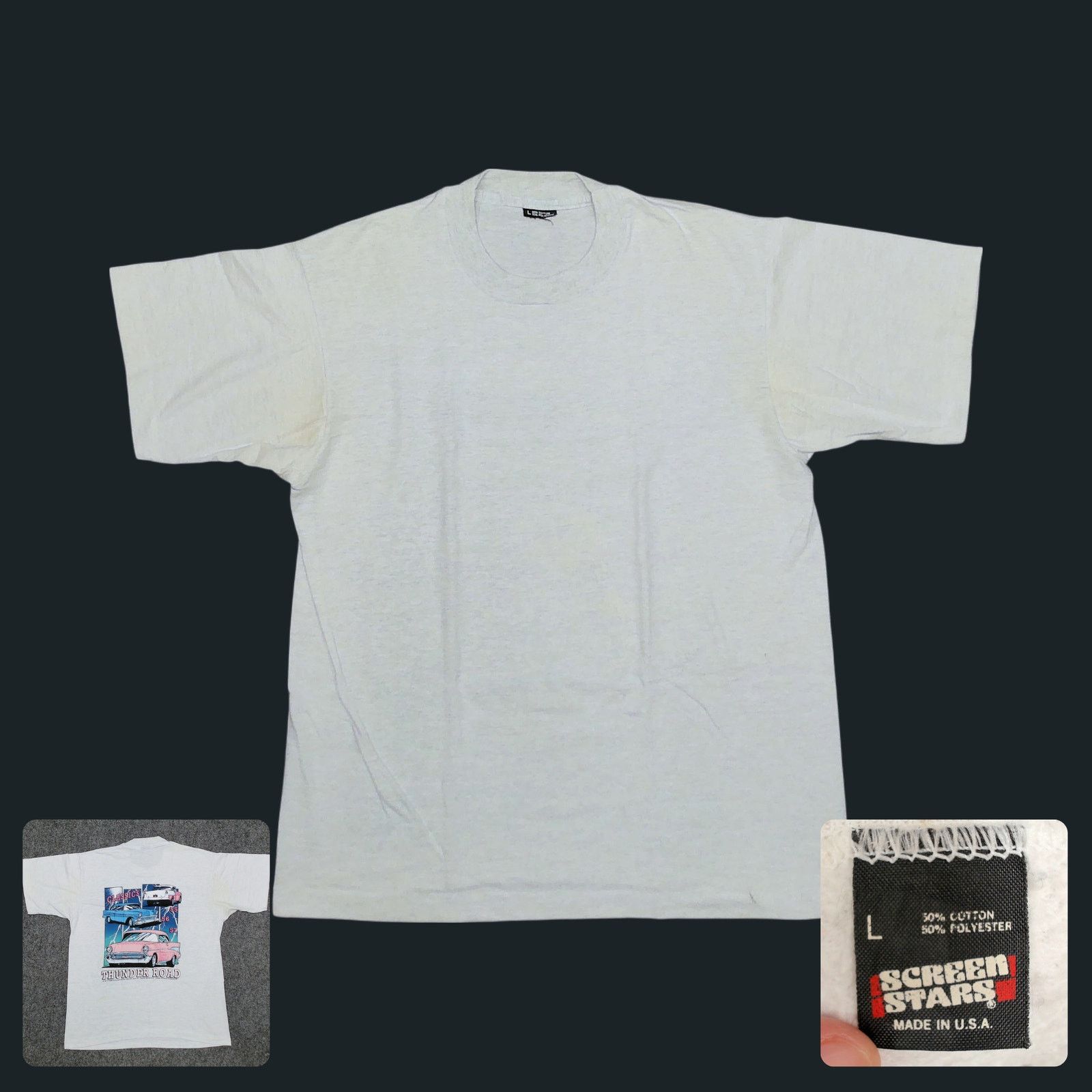 Vintage Screen Stars x VTG 90s Chevy Thunder Road Single Stitch Tee Size US L / EU 52-54 / 3 - 1 Thumbnail