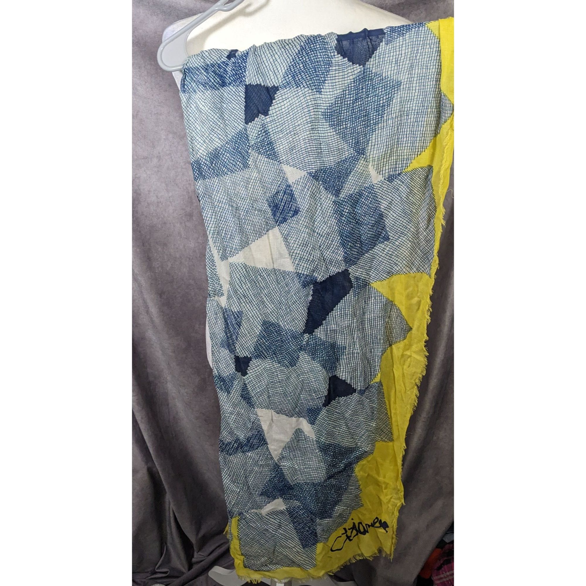 Diane von Furstenberg Vintage Diane Von Furstenberg Blue And Yellow Geometric Abst Size ONE SIZE - 12 Thumbnail