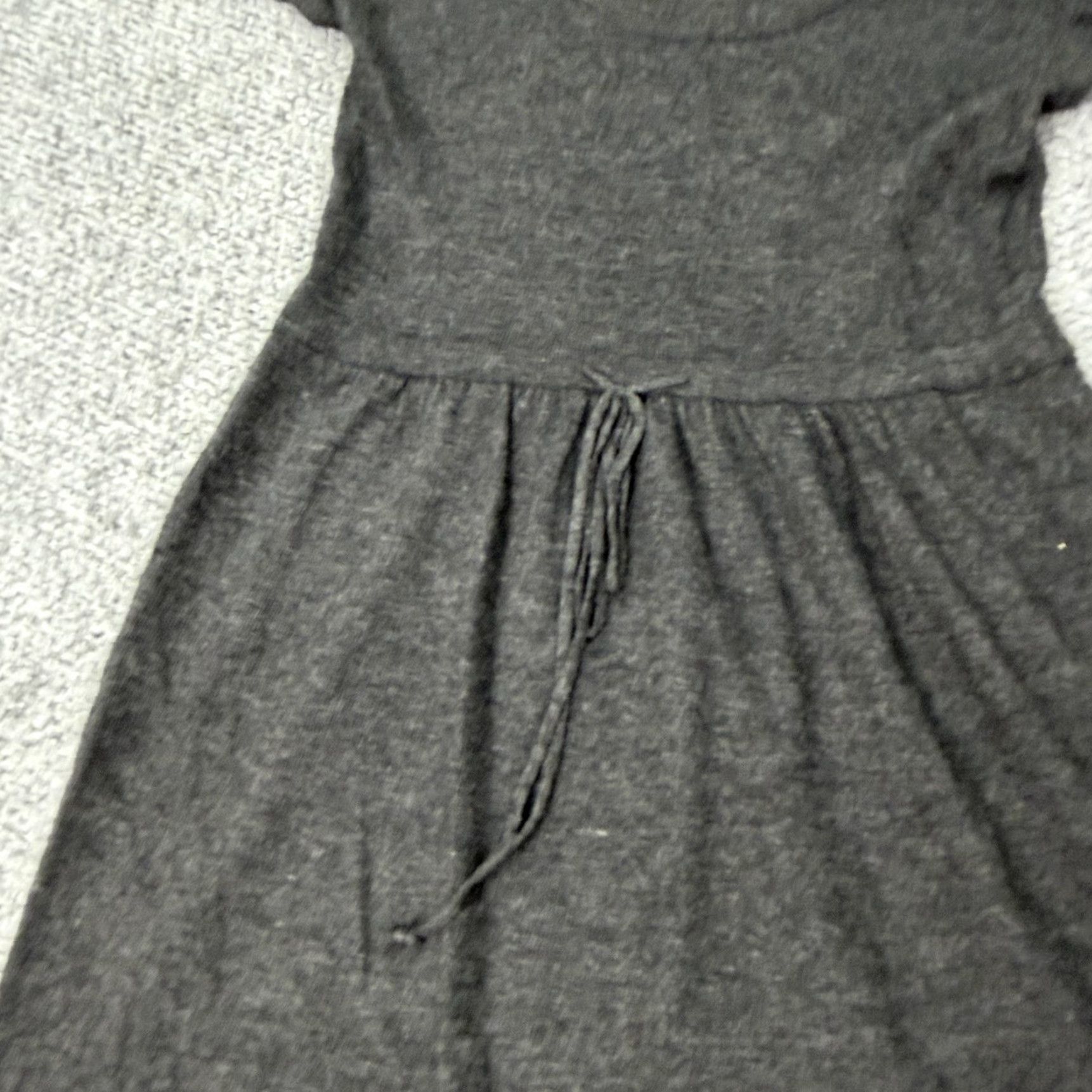 Vintage Vertigo Paris Sweater Dress Womens Large Gray Angora Knit Short Sleeve Fit & Flare Casual Size L / US 10 / IT 46 - 2 Thumbnail