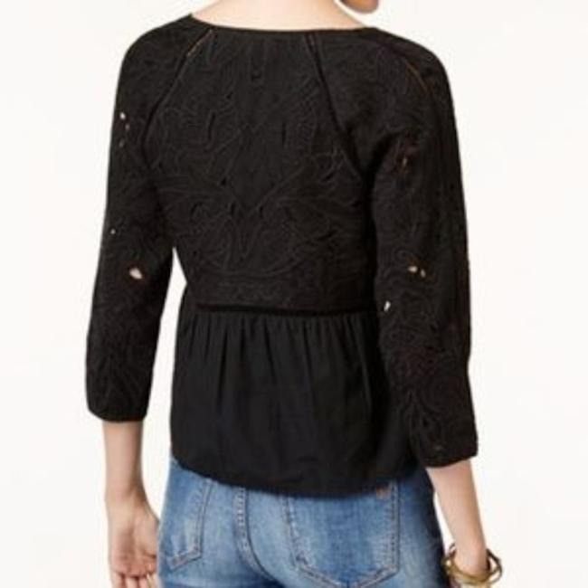 Lucky Brand Lucky Brand Black Crochet Trim Embroidered Jacket Size S / US 4 / IT 40 - 2 Thumbnail