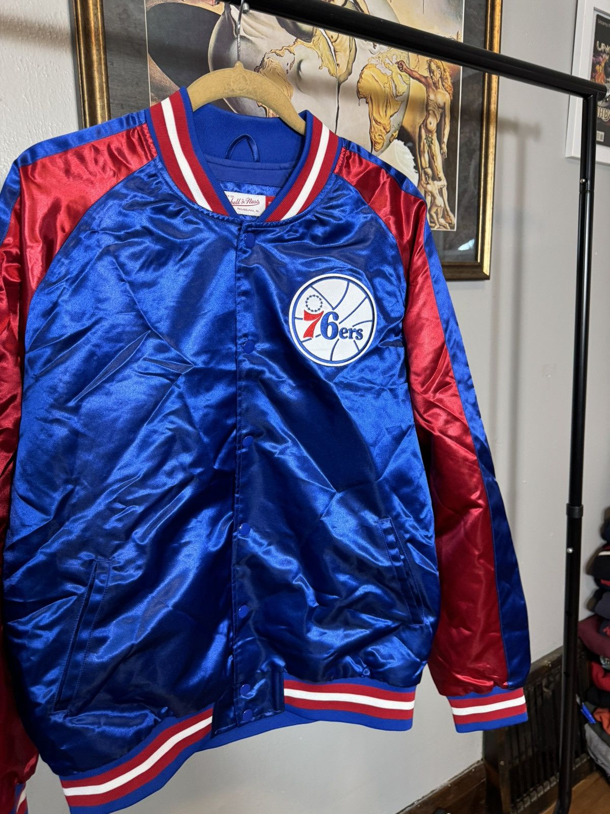 Mitchell & Ness Mitchell & Ness NBA Philadelphia 76ers Satin Bomber Jacket Size US L / EU 52-54 / 3 - 3 Thumbnail