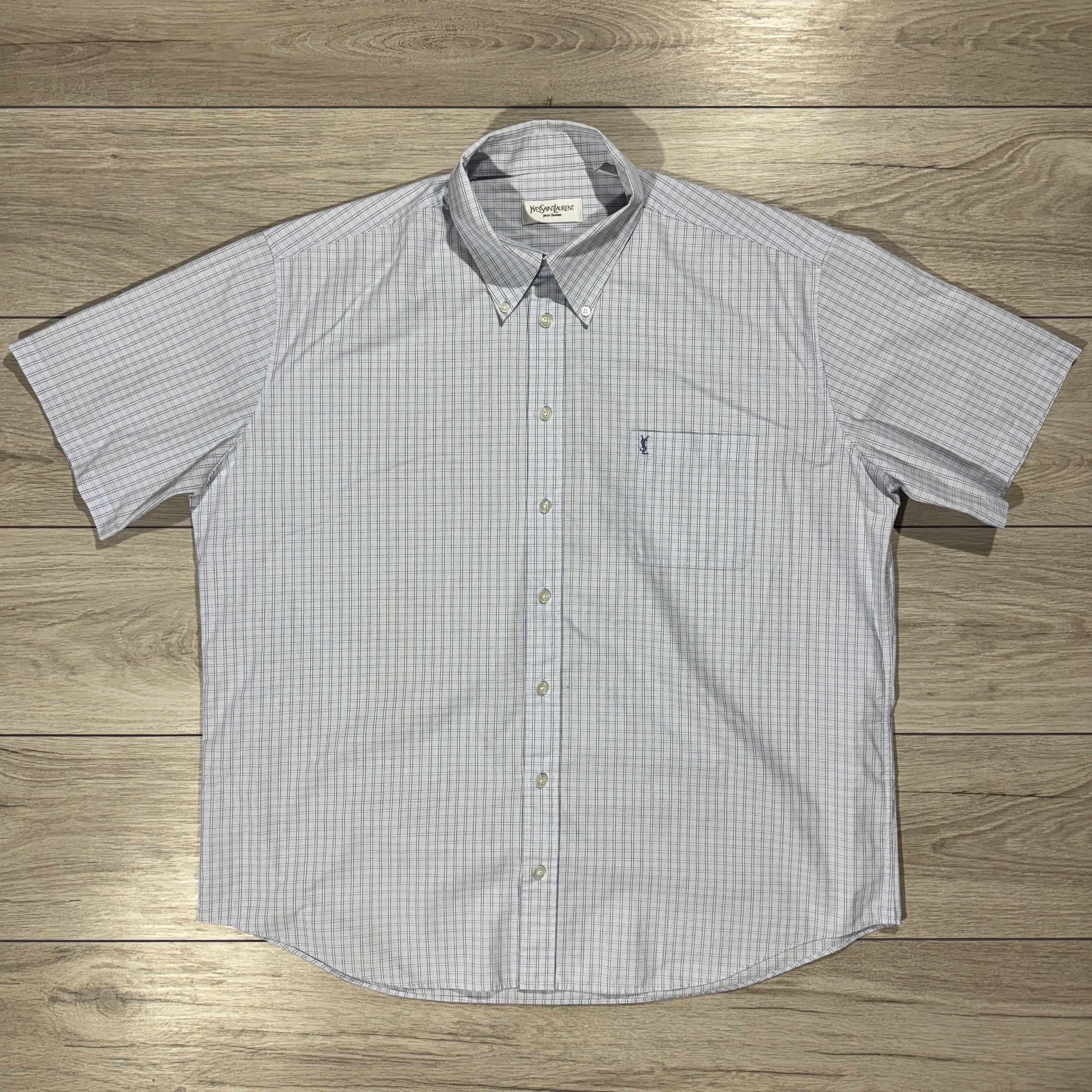 Yves Saint Laurent Yves Saint Laurent Pour Homme Short Sleeve Shirt Size XL Size US XL / EU 56 / 4 - 2 Thumbnail