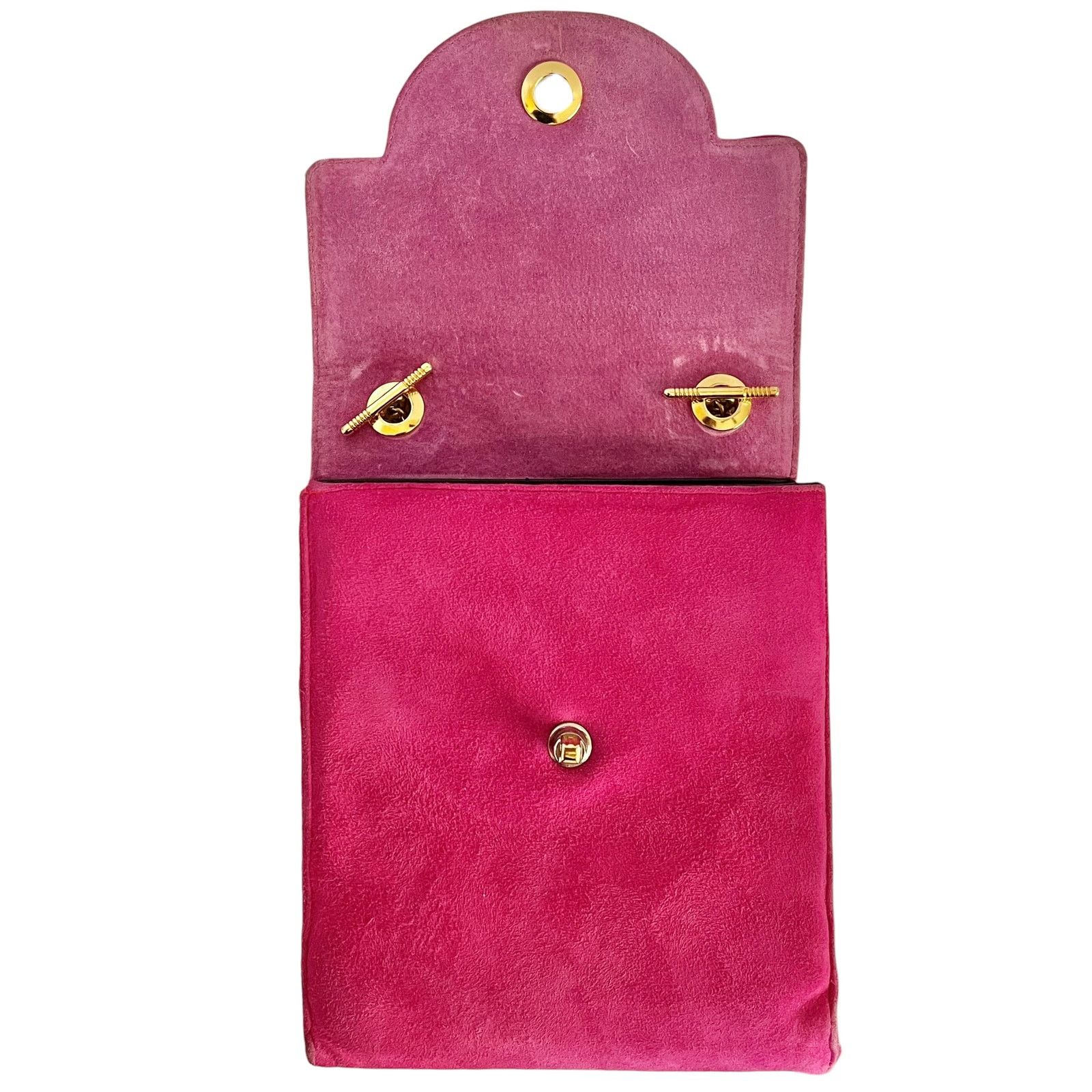 Vintage Vintage Frenchy of California Pink Suede Chain Strap Bag Size ONE SIZE - 7 Thumbnail