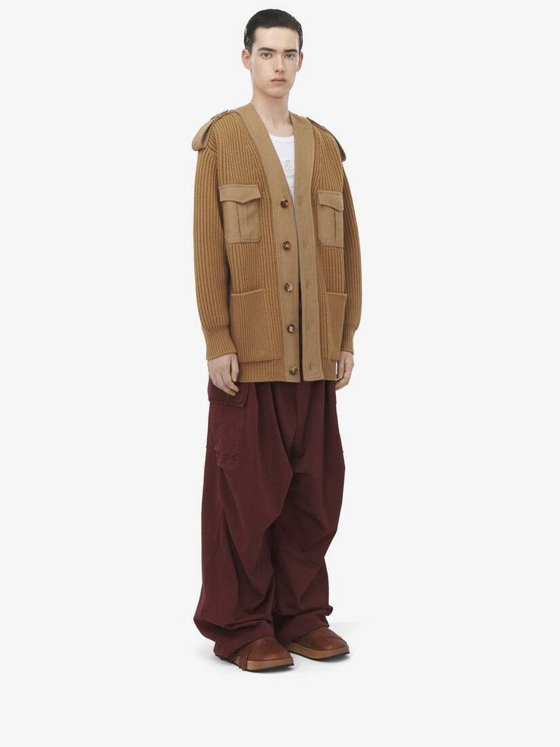 Alexander McQueen o1srvl11e0226 Oversized Utility Cardigan In Camel Size US S / EU 44-46 / 1 - 4 Thumbnail