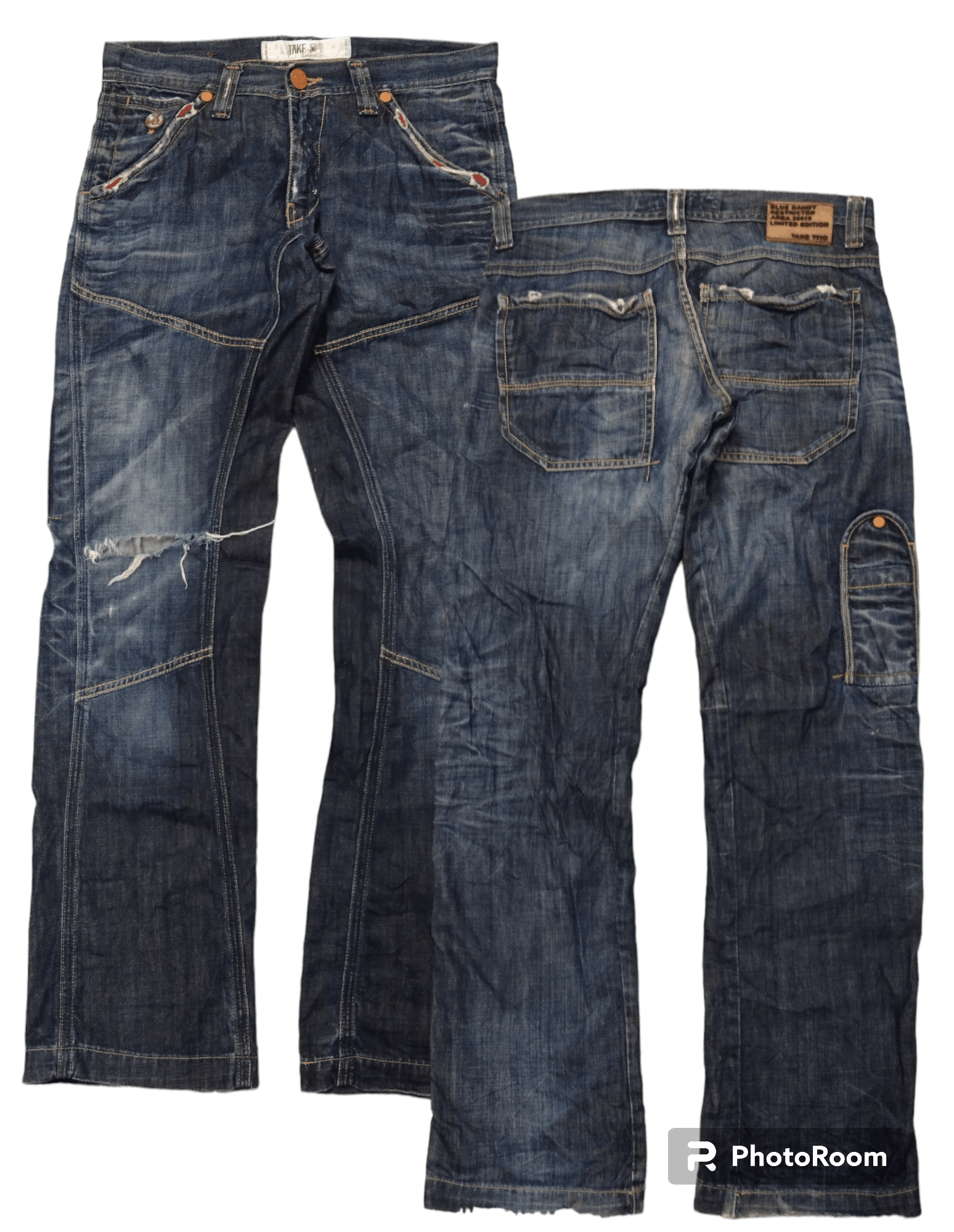image of Distressed Denim x Hype Sick Riped Take Two Made In Italy in Blue Distressed, Men's (Size 32)