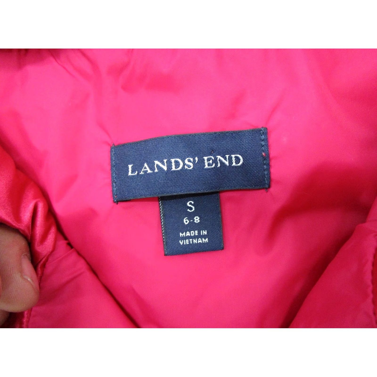 Lands' End Lands' End Puffer Vest Women's Goose Down Diamond Quilted Size S 6-8 Ski Pink Quilted Full Zip Pockets Lightweight Down Vest Womens Size S / US 4 / IT 40 - 2 Thumbnail