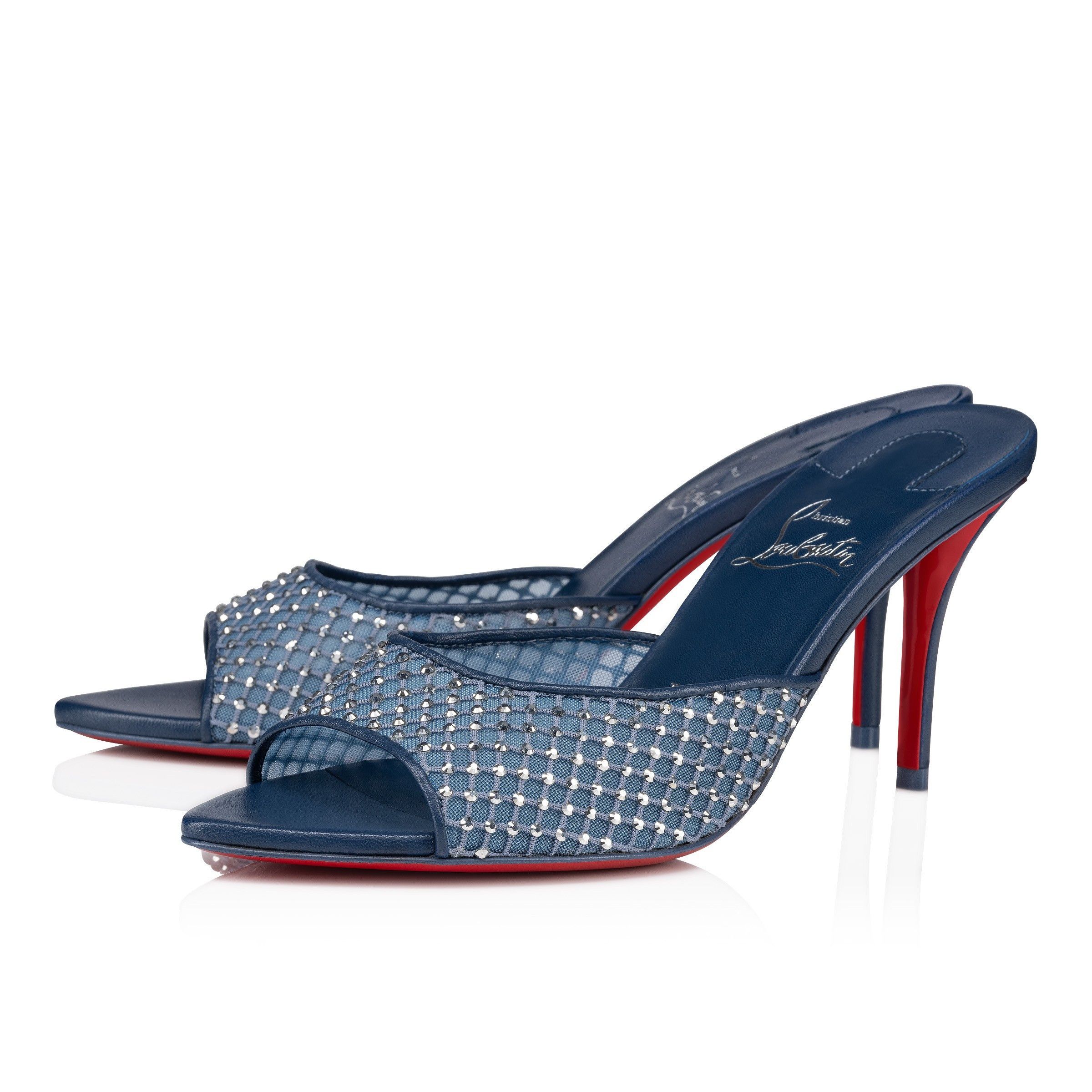 Christian Louboutin apostropha mule mesh strass Size US 8 / IT 38 - 1 Thumbnail