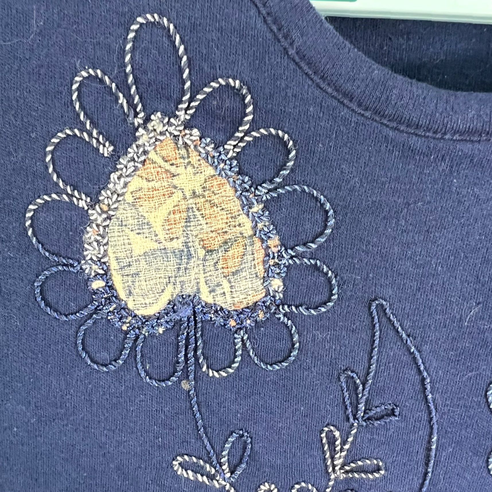 Vintage VINTAGE Kennington Floral Embroidered Sweatshirt Womens M Blue Size M / US 6-8 / IT 42-44 - 3 Thumbnail
