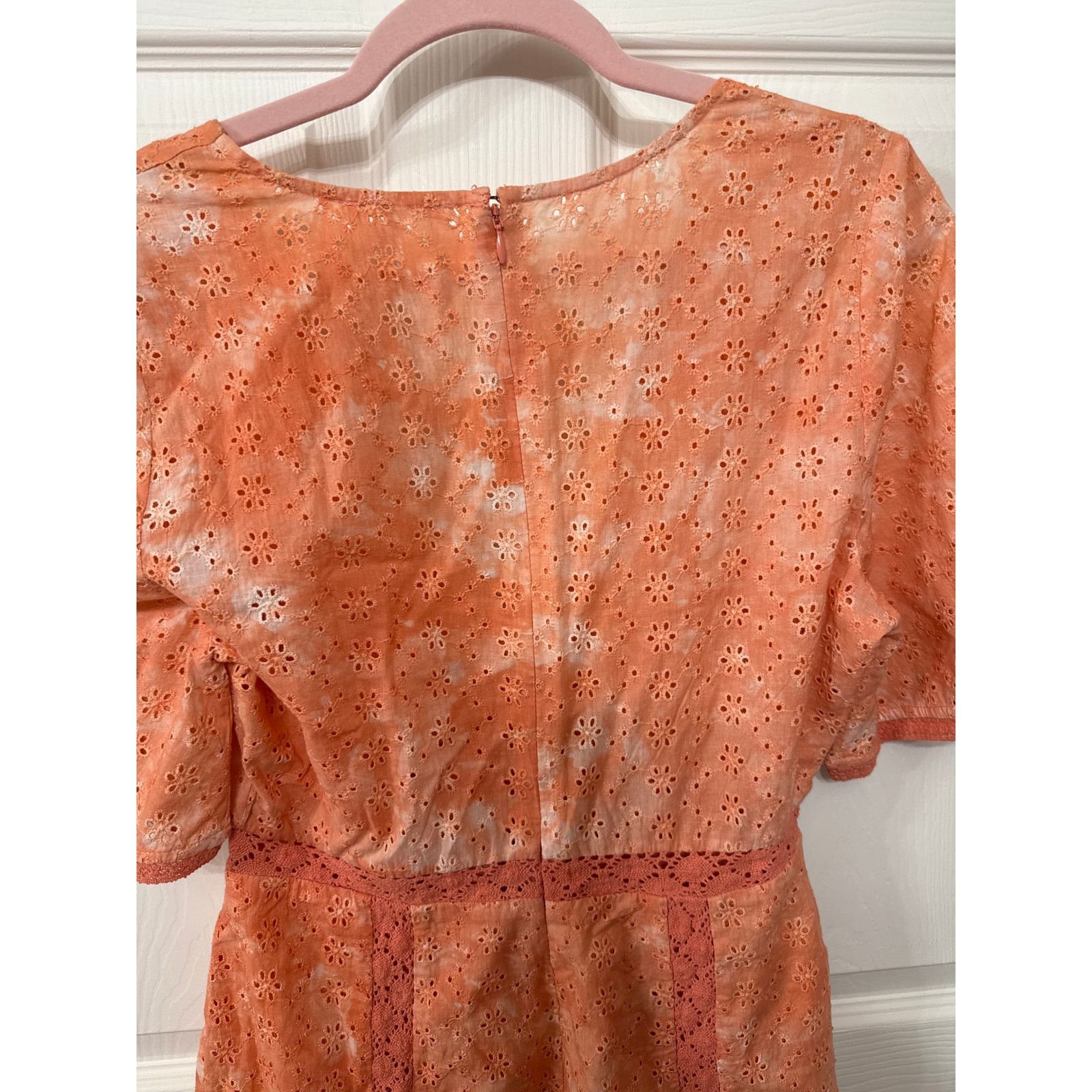 REVOLVE Revolve Tularosa Monroe Eyelet Romper Coral/Orange Tie-Dye,M Size M / US 6-8 / IT 42-44 - 9 Thumbnail