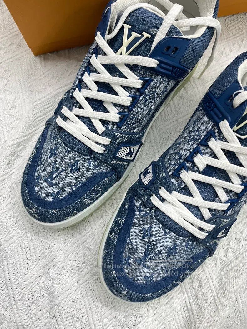 Louis Vuitton Louis Vuitton Trainer Denim Blue Cowboy Board Shoes Size US 7 / EU 40 - 3 Thumbnail