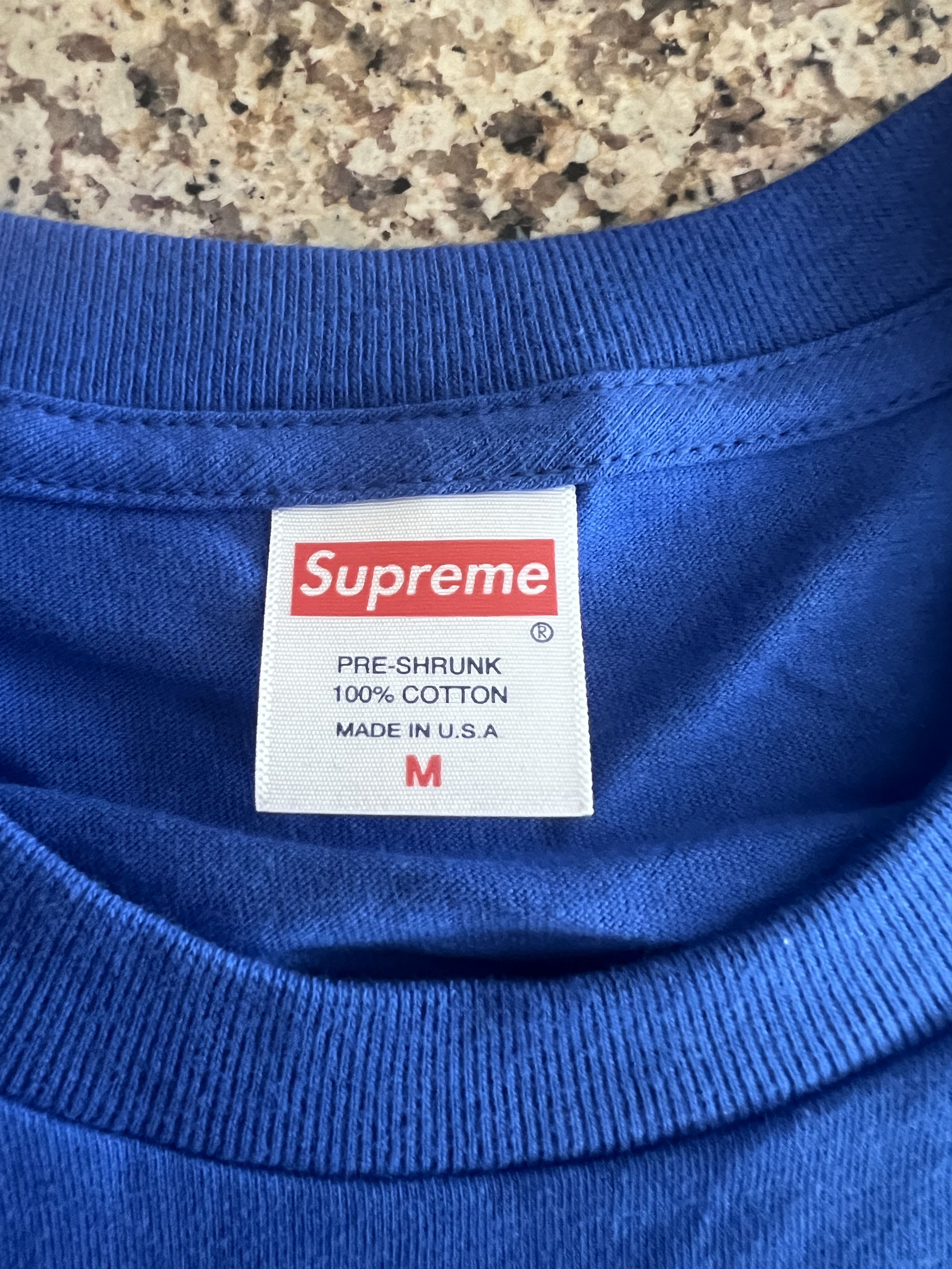Supreme Supreme Men's Blue and Navy T-shirt Size Medium Size US M / EU 48-50 / 2 - 4 Thumbnail