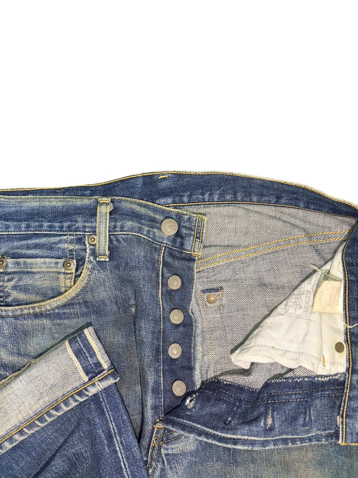 Levi's Vintage 90s Levis 503B Big E Selvedge Distress Loose Jeans Size US 30 / EU 46 - 5 Thumbnail