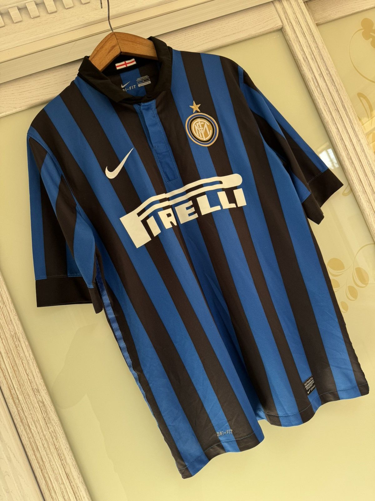 Nike Inter Milan 2011-2012 Home Soccer Jersey Football Kit Shirt Size US L / EU 52-54 / 3 - 4 Thumbnail