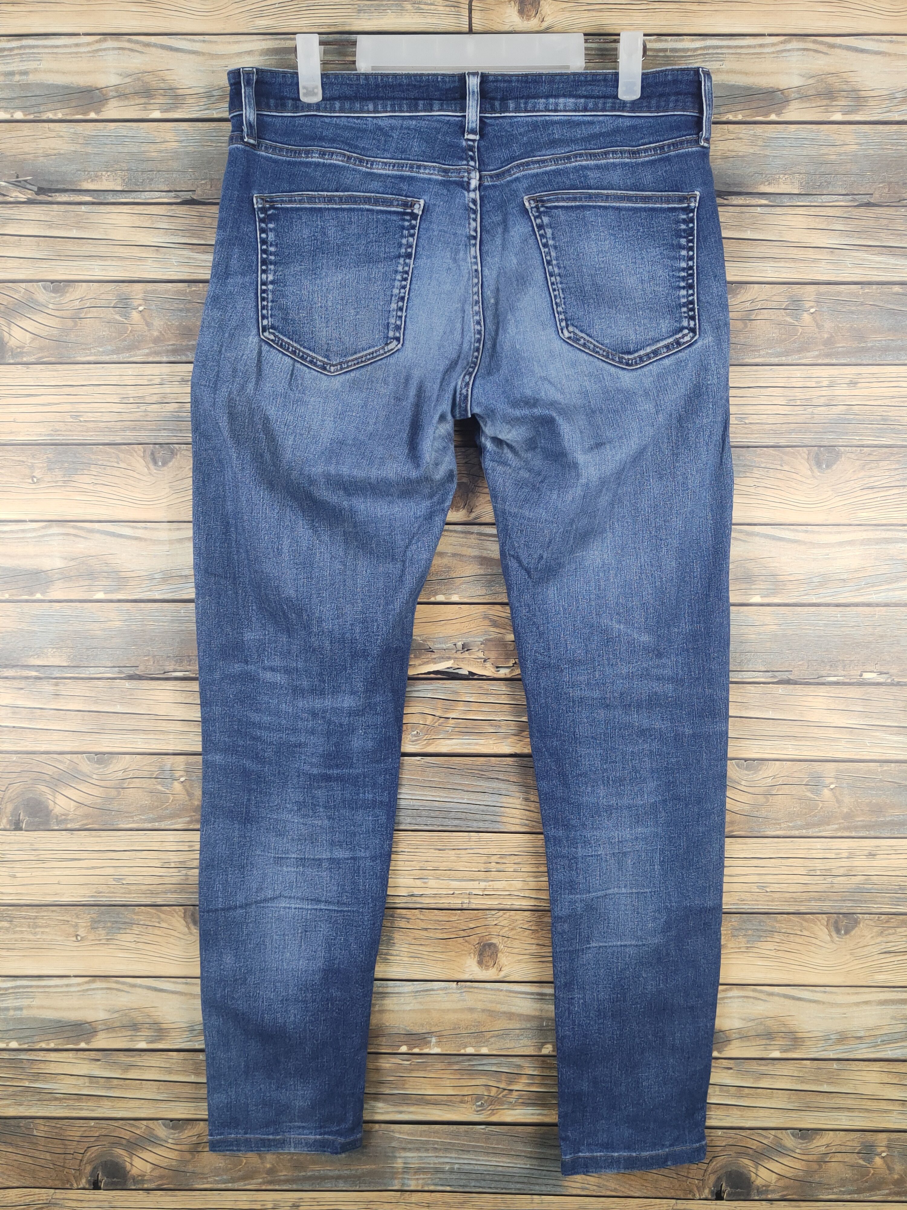 Japanese Brand Uniqlo Dark Blue Distressed Ripped Skinny Jeans #W1610 Size US 34 / EU 50 - 7 Thumbnail