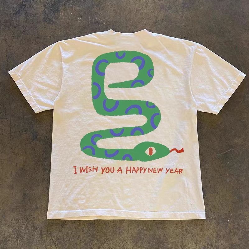 Japanese Brand × Vintage White casual retro snake print t-shirt Size US L / EU 52-54 / 3 - 1 Thumbnail