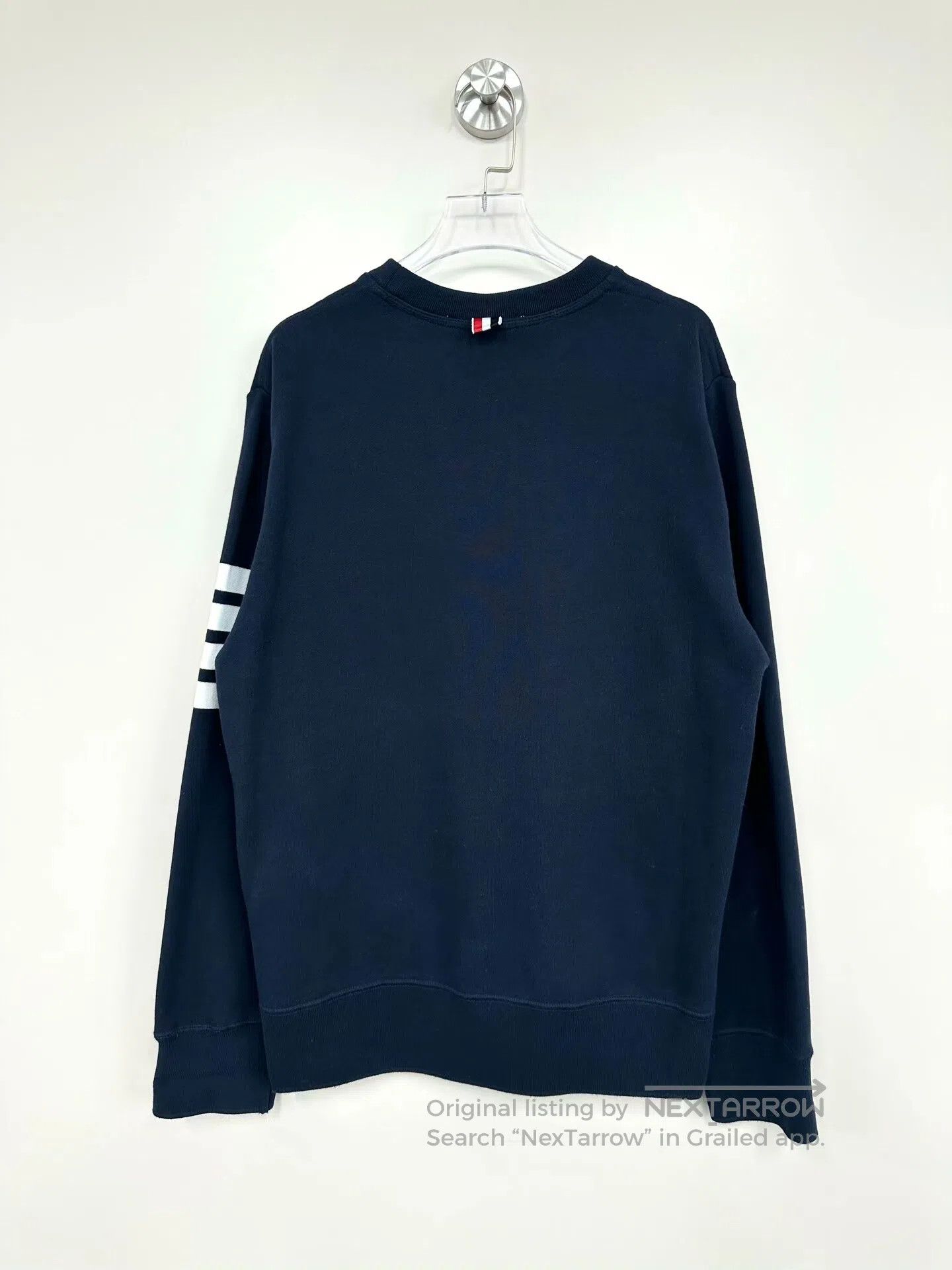 Thom Browne Thom Browne Deep Blue Classic Four-Stripe Long Sleeve Swea Size US XL / EU 56 / 4 - 2 Thumbnail