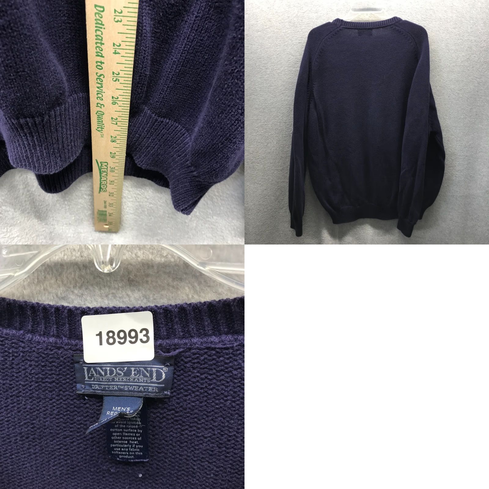 Lands' End VINTAGE Lands End Sweater Mens XL Blue Fisherman Knit Crew Neck Button 80s 90s USA Mens XL Blue Lands' End Sweater Size US XL / EU 56 / 4 - 9 Thumbnail