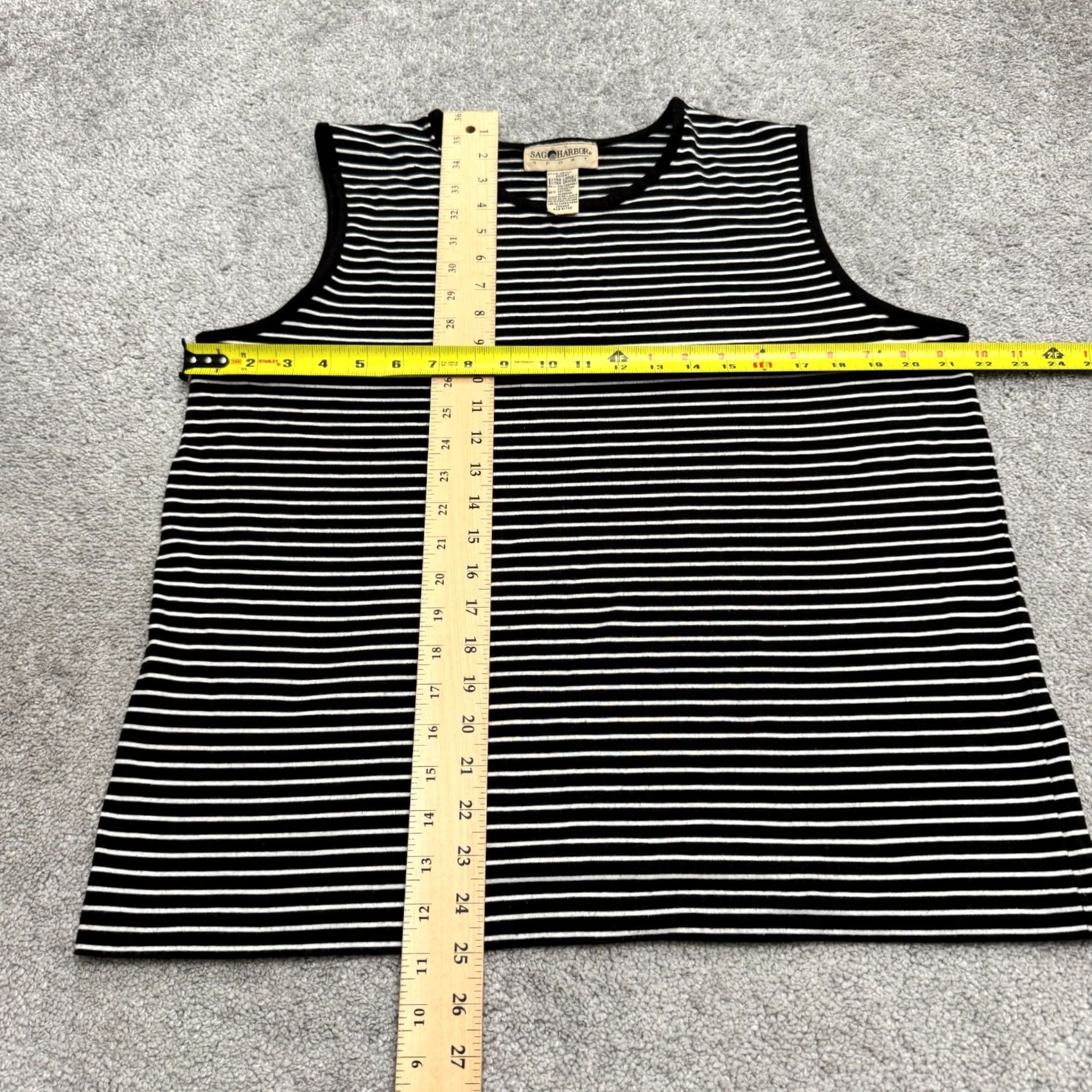 Vintage Sag Harbor Tank Top Womens XL Black White Crew Neck Basic Casual Shirt Sleeve Casual Size L / US 10 / IT 46 - 6 Thumbnail