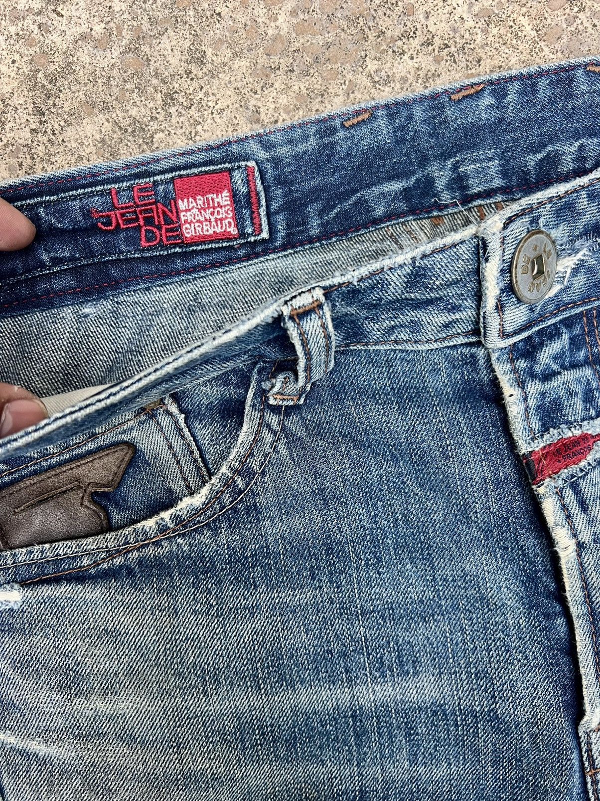Marithe + Francois Girbaud Vintage MFG Distressed Low Rise Flared Jeans Size US 36 / EU 52 - 10 Thumbnail