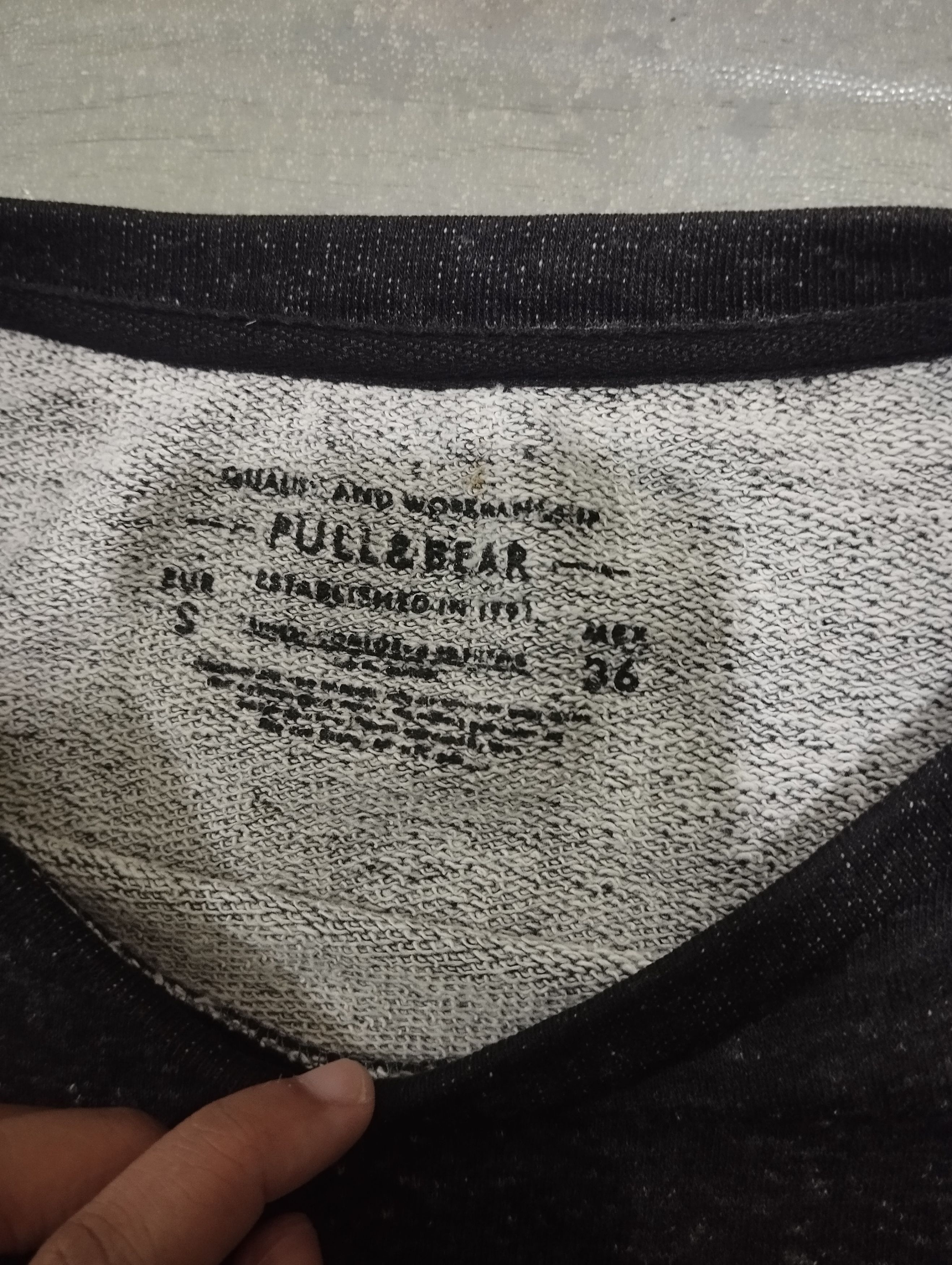 Pull & Bear SWEATSHIRT FRENCH TERY GREY Size US S / EU 44-46 / 1 - 3 Thumbnail