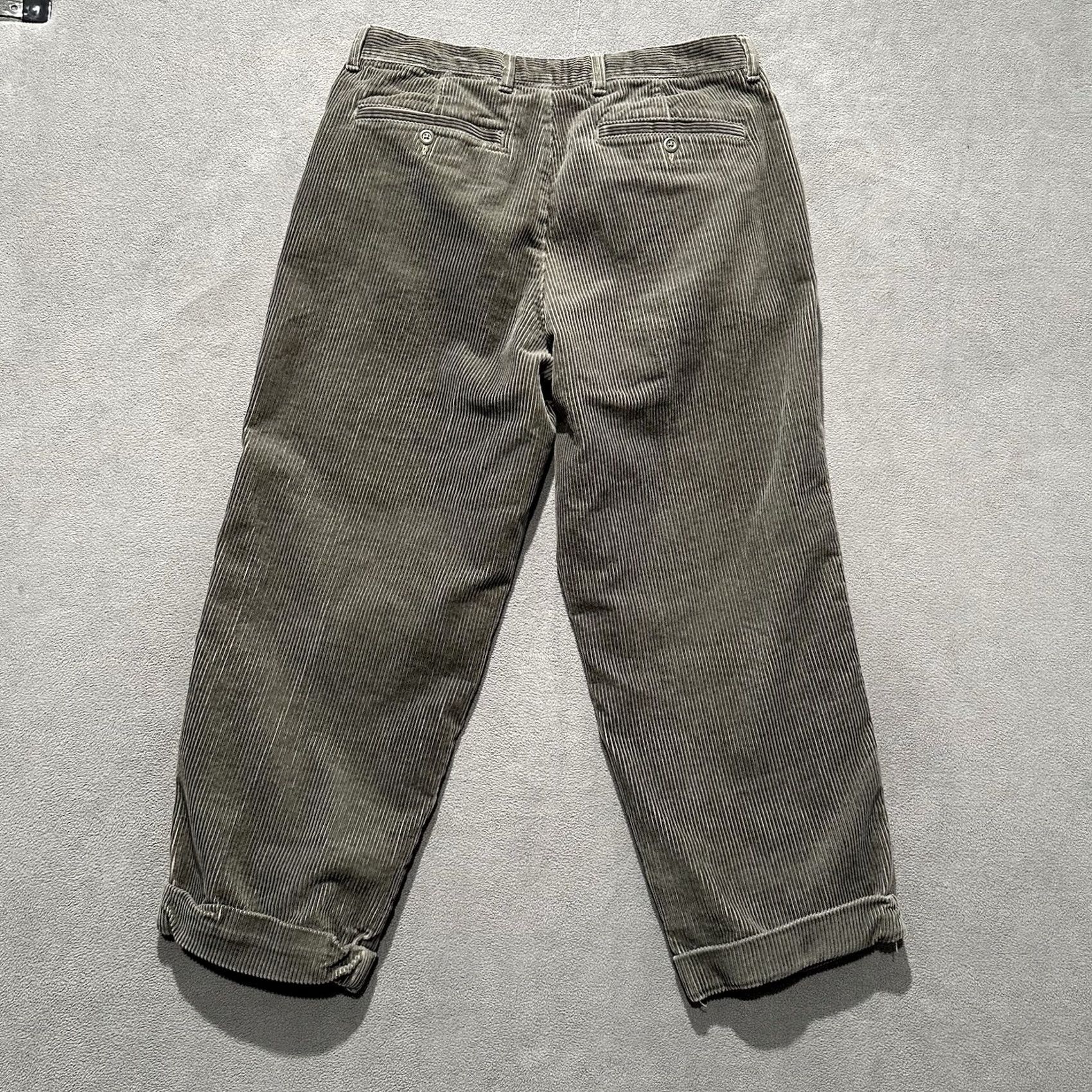 Gap Gap Corduroy Pants Mens 33x30 (Fits 32x24) Green Relaxed Fit Cuffed EUC Size US 33 - 2 Thumbnail