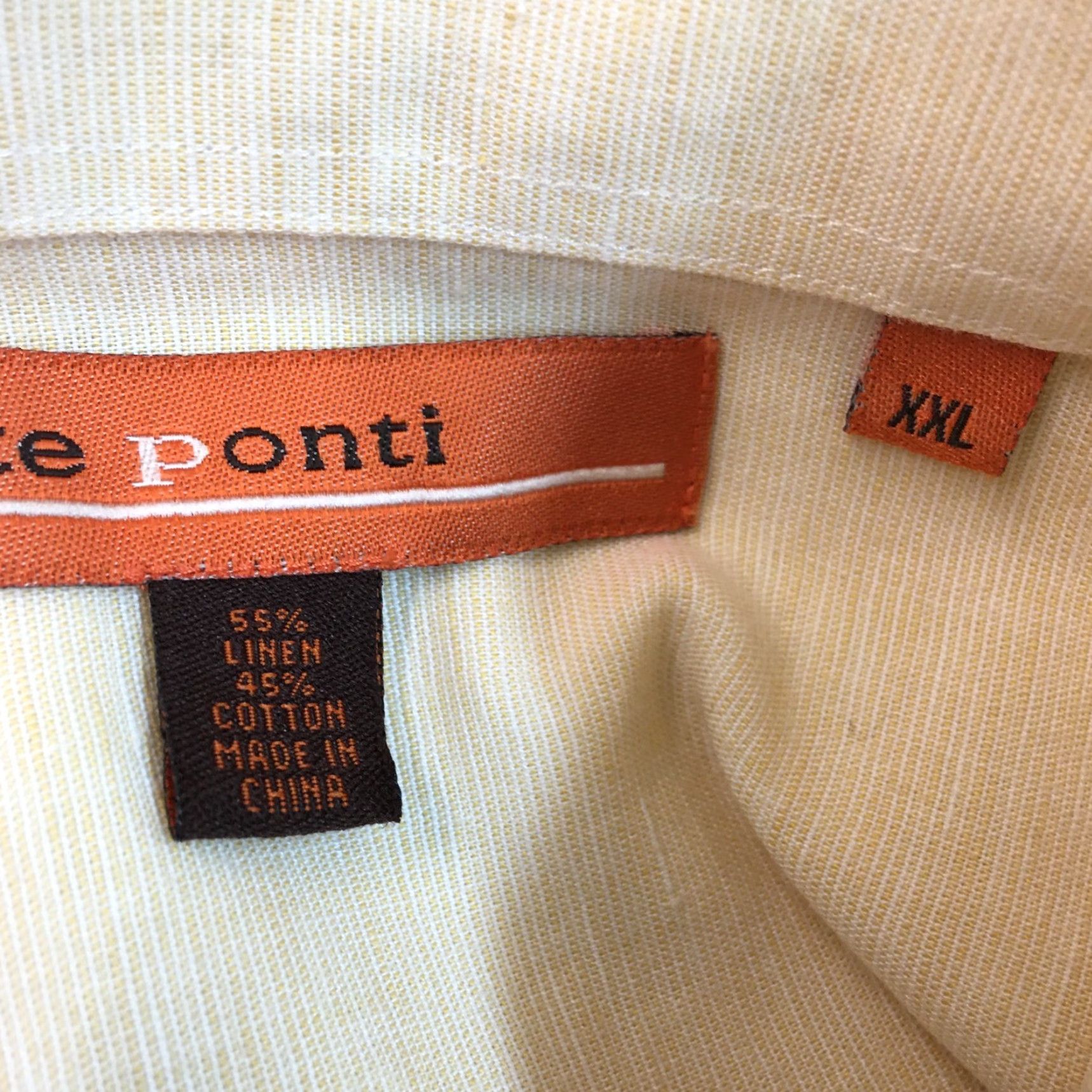 Vintage Sette Ponti Mens Lightweight Casual Long Sleeve Yellow Dress Shirt XXL Size US XXL / EU 58 / 5 - 4 Thumbnail